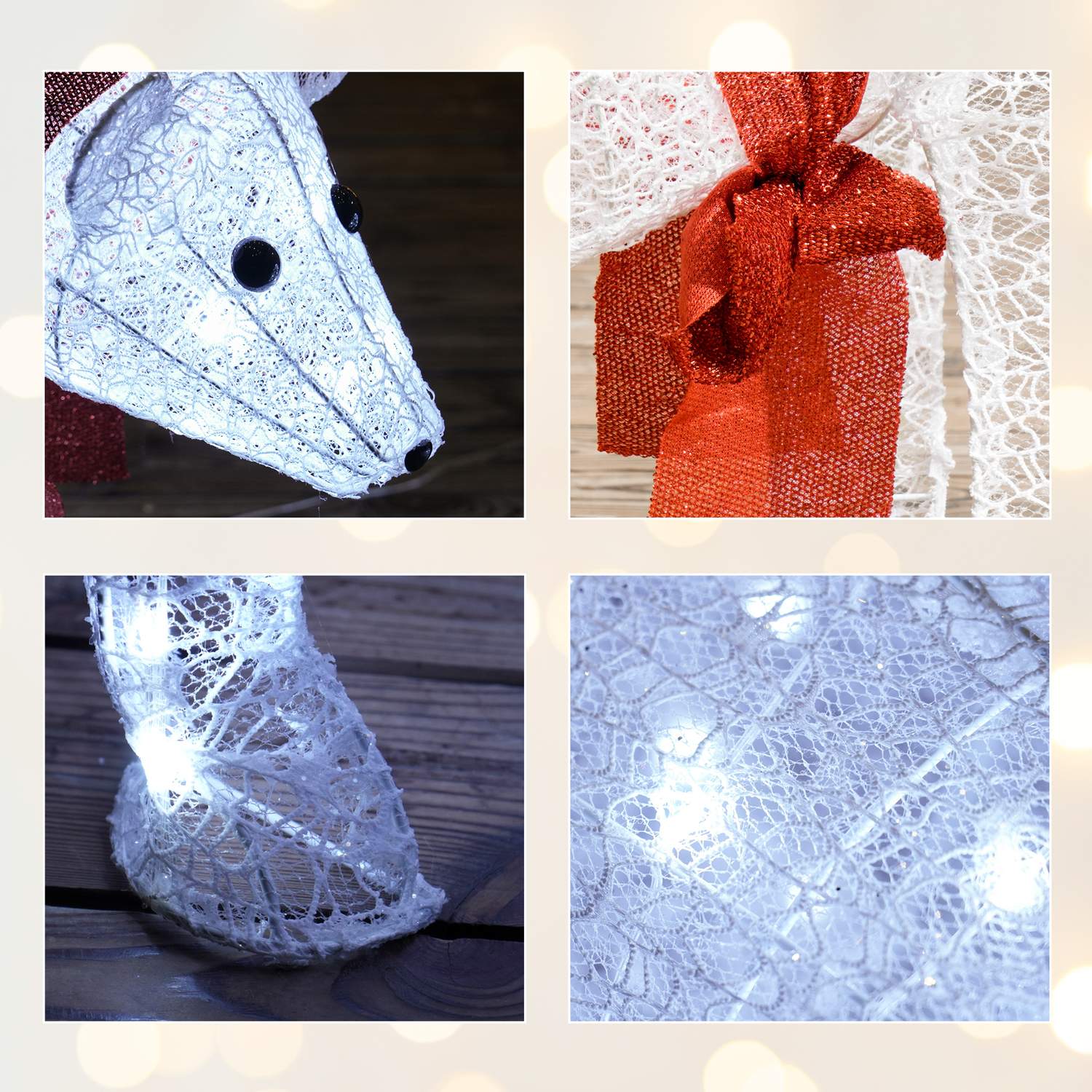 Kerstdecoratie met ijsberen, 140 leds, waterbestendig, timer