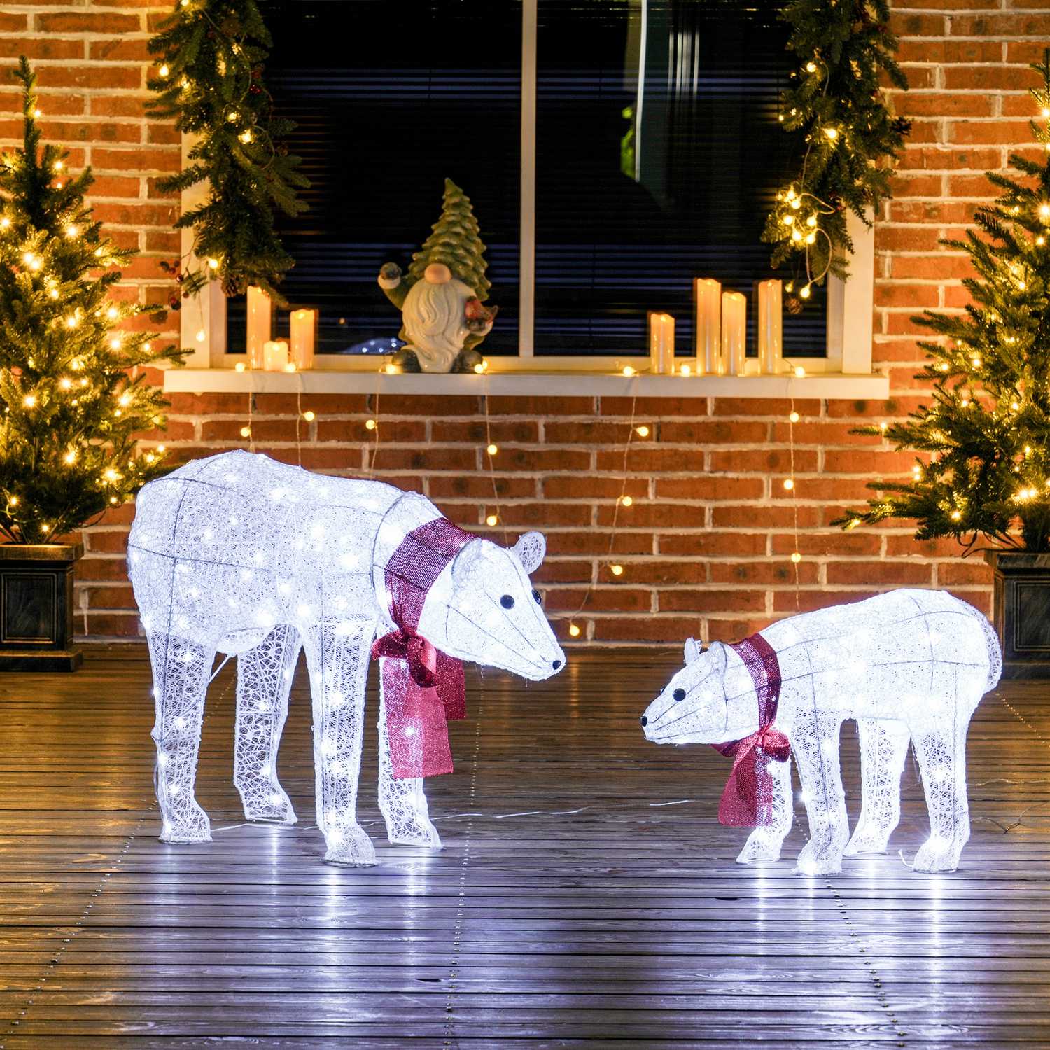 Kerstdecoratie met ijsberen, 140 leds, waterbestendig, timer