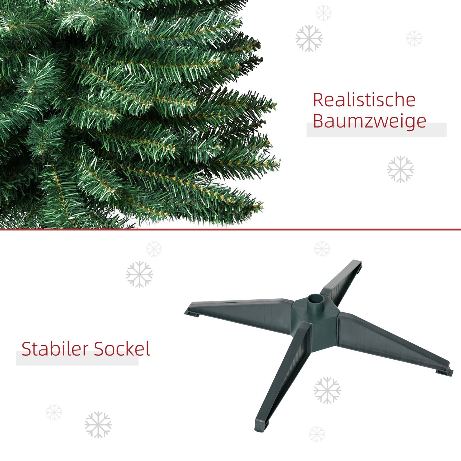 Grön julgran med 390 spetsar och robust stativ