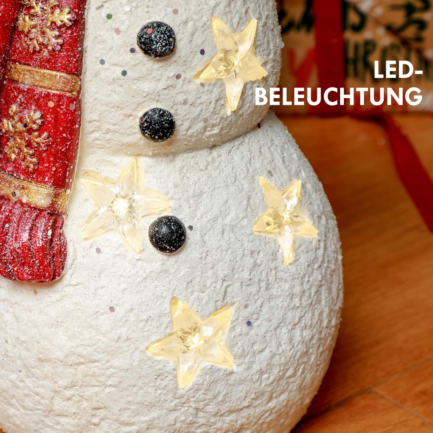 Julsnögubbefigur med LED-ljus, 38 cm, inomhus/utomhus