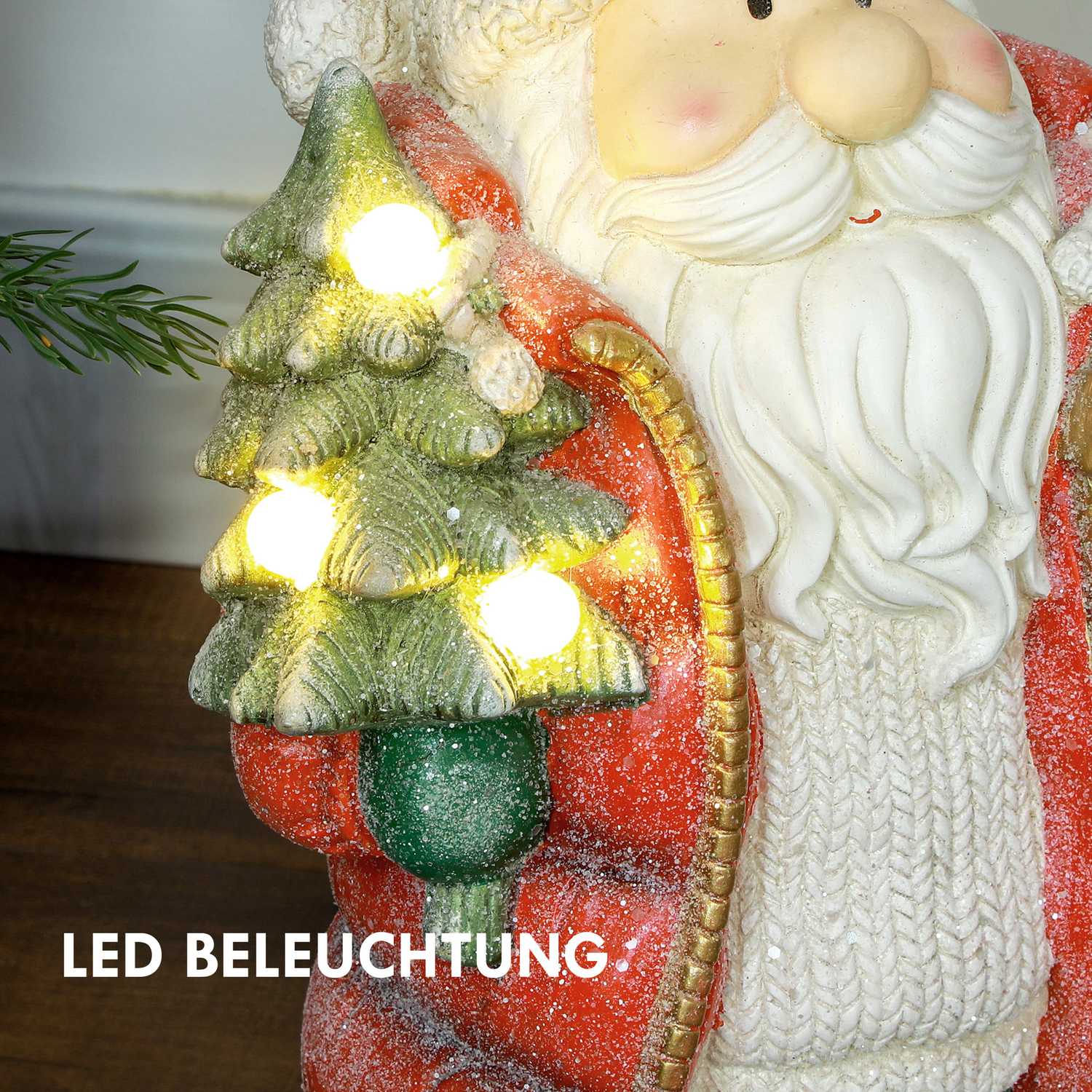 Jultomtens julfigur med LED-ljus, 50 cm