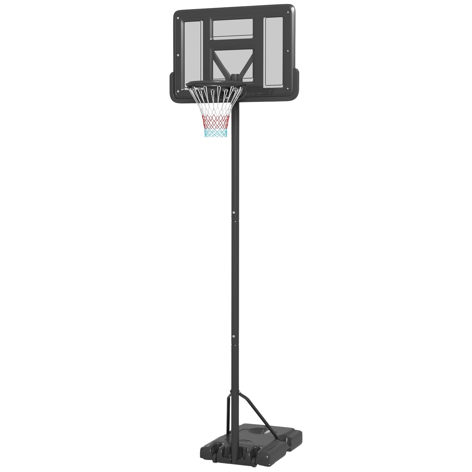 Justerbar 2-i-1 basketbåge med stålstativ, 195-370 cm