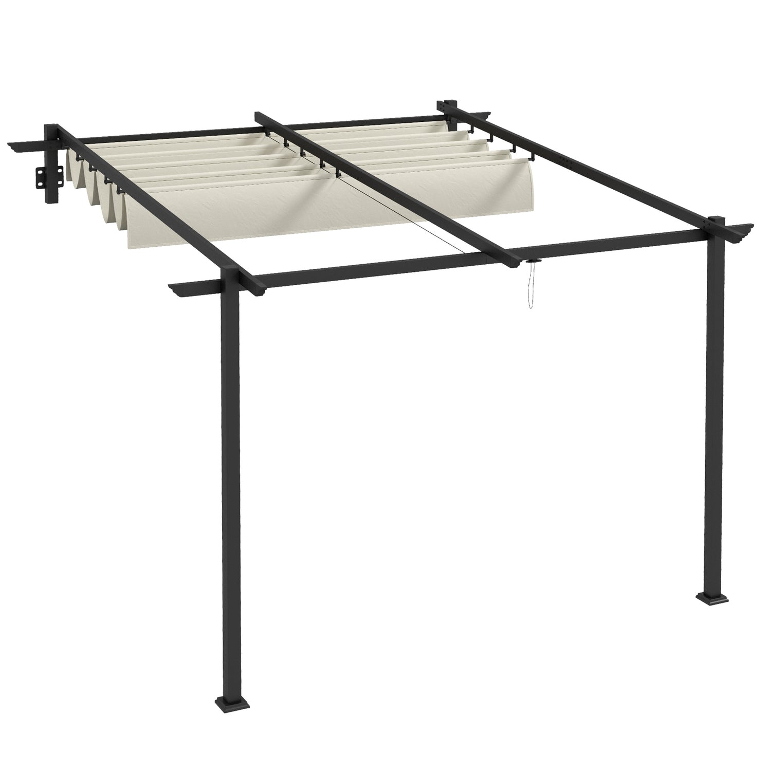 Justerbar 3 x 3m Pergola Gazebo Canopy för uteplats och trädgård