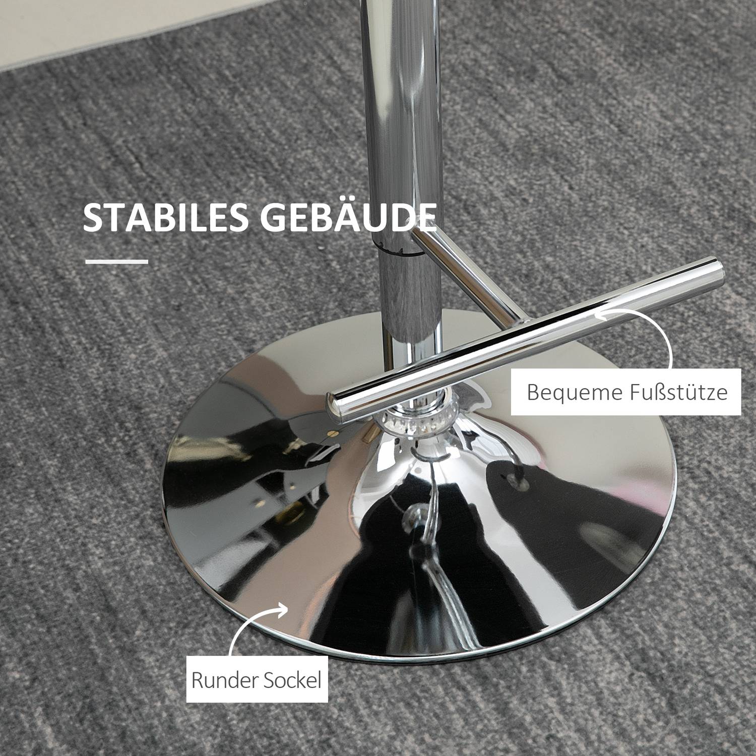 Justerbara svängbara barstolar, set om 2 med fotstöd