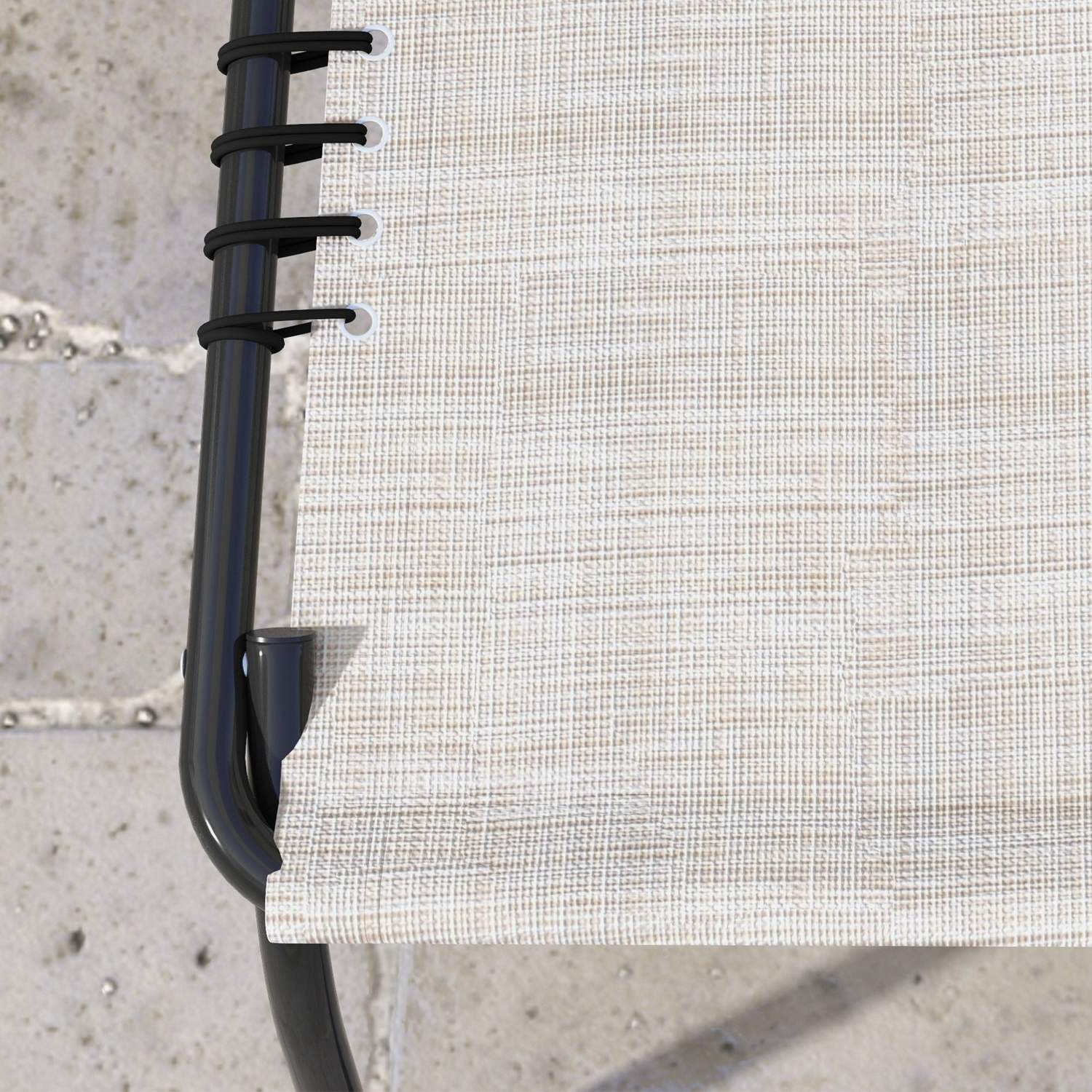 Justerbar beige solstol med 4-stegs ryggstöd