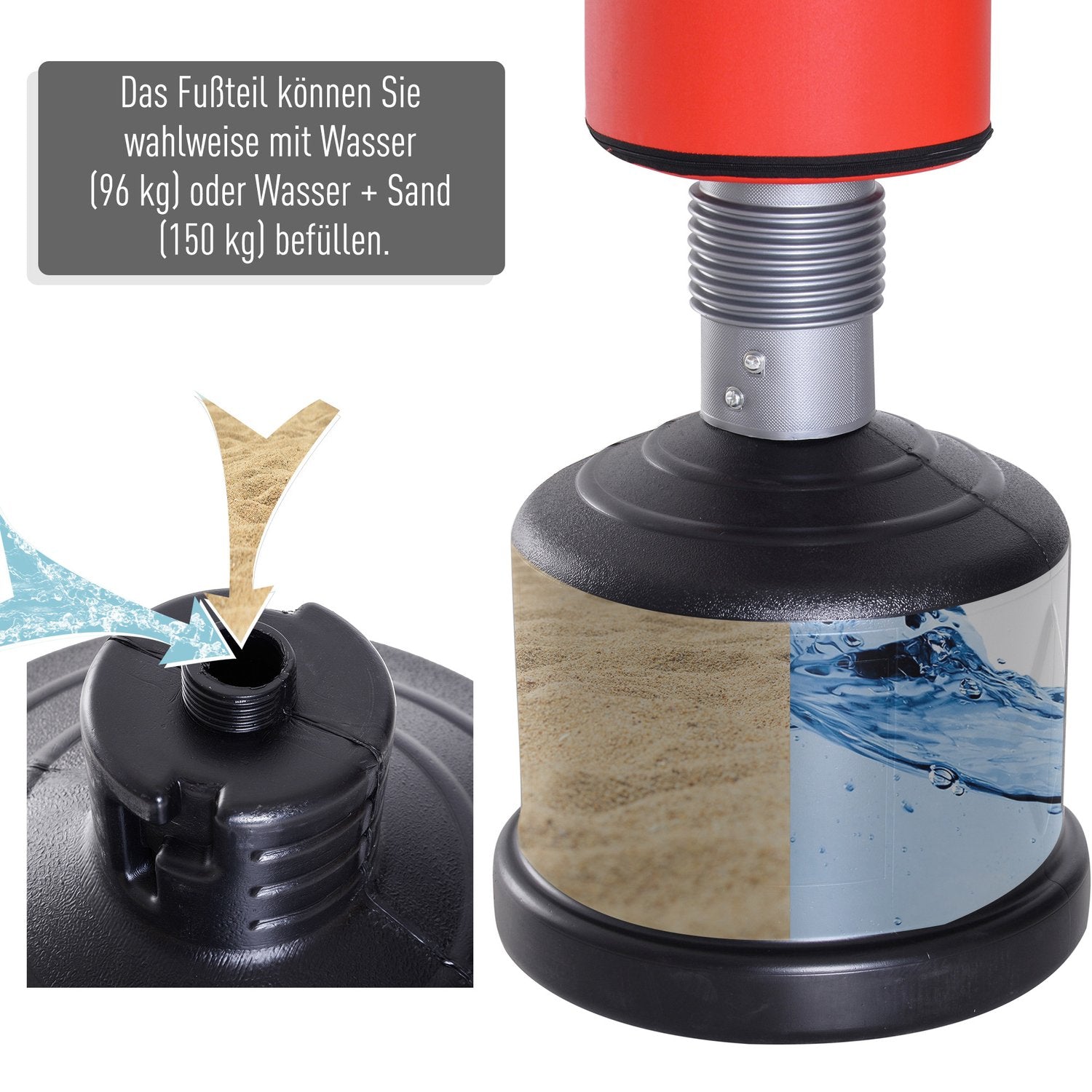 Justerbar fristående boxningspåse för träning, 158-186 cm