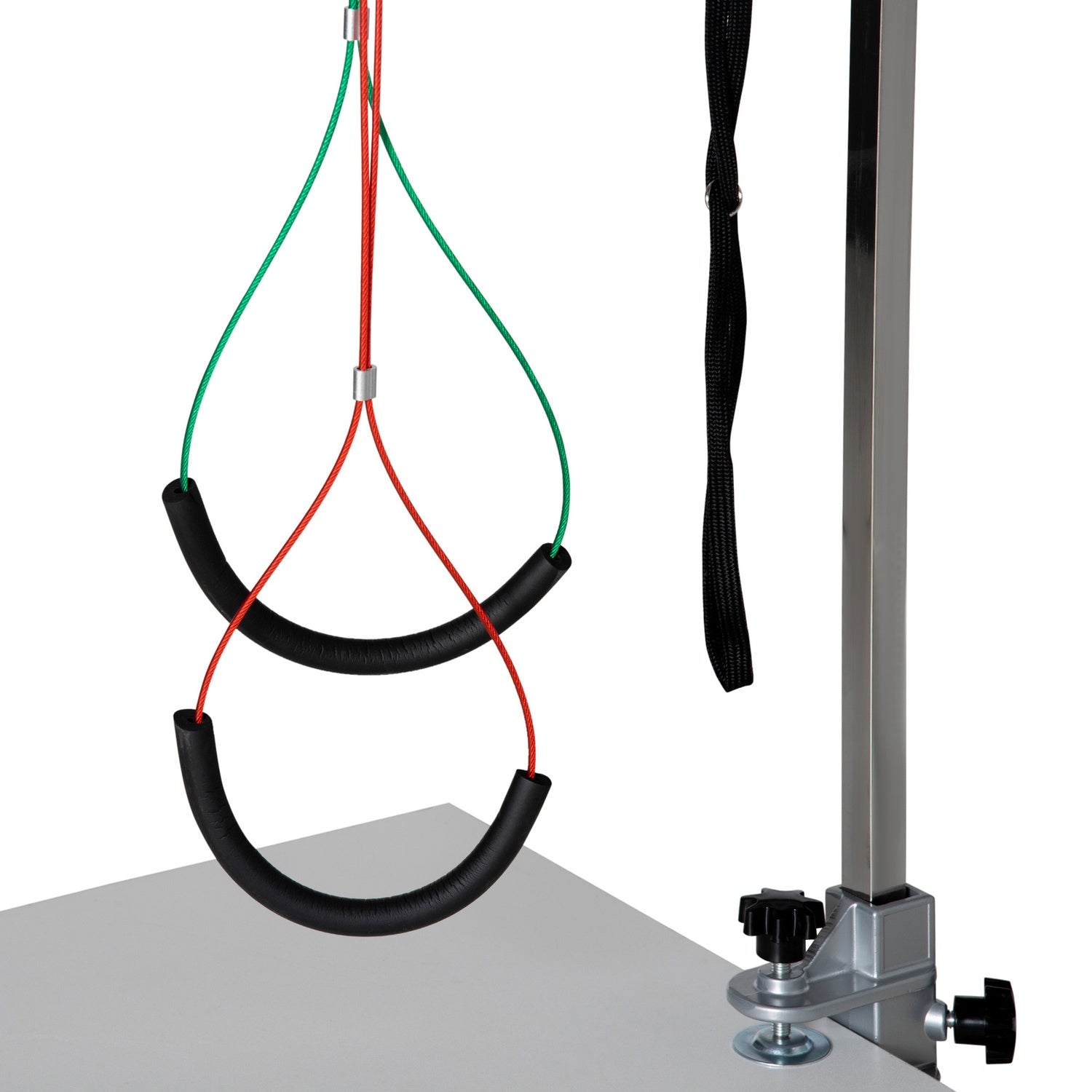 Justerbar husdjursvårdsarm med klämma för medelstora hundar