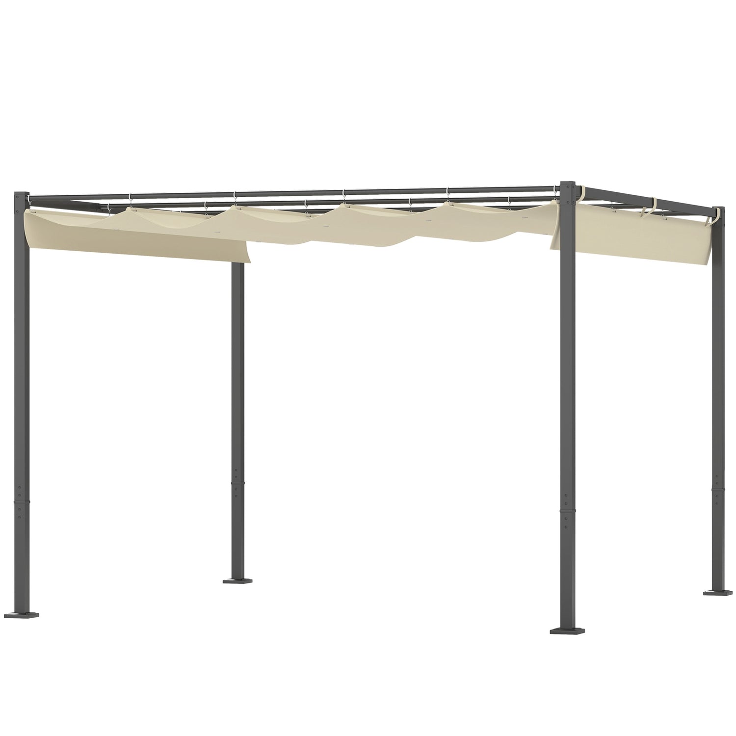 Justerbar metall Pergola Pavilion 3x3m, Beige, UV-skydd