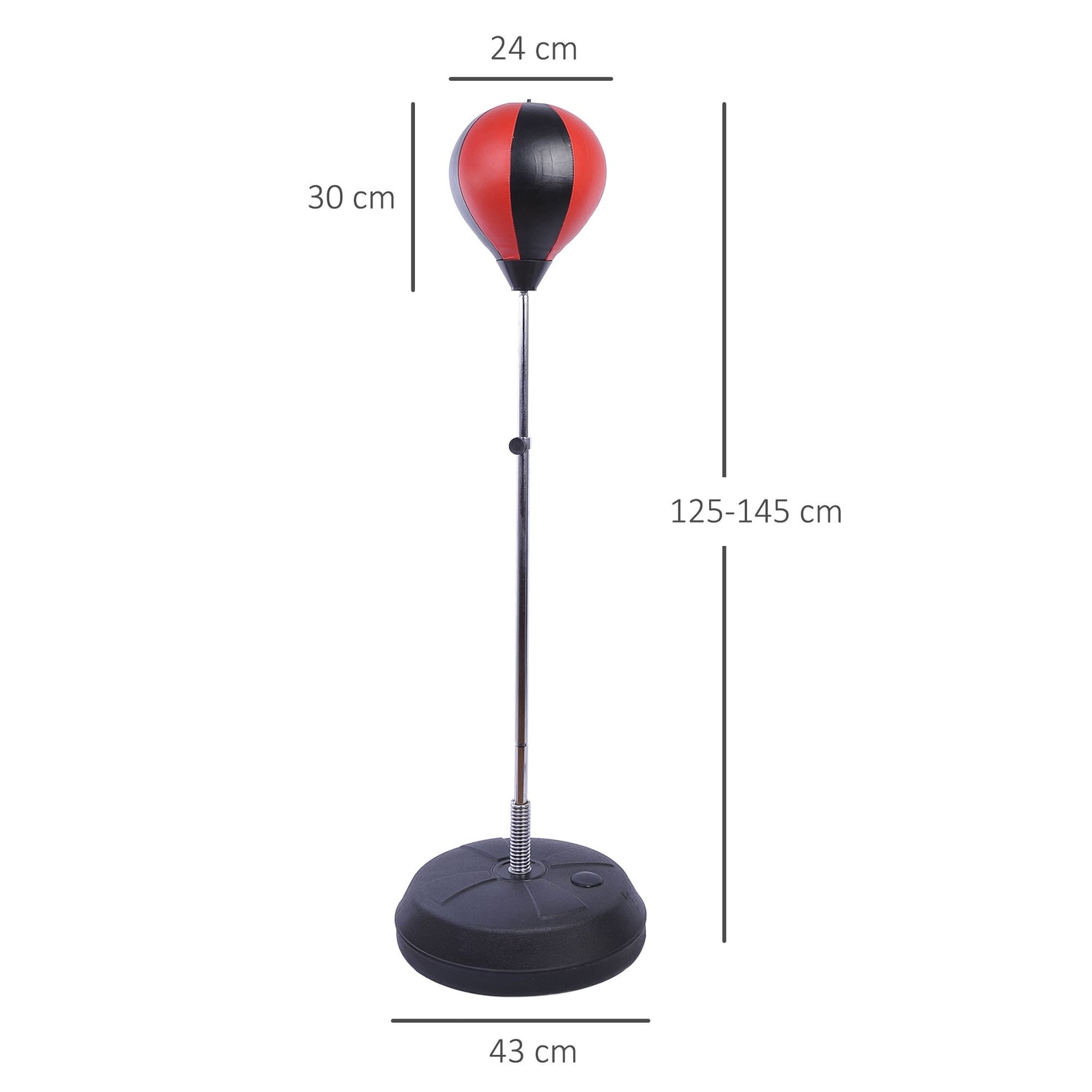 Justerbar stansbollssats med stativ och handskar (125-145cm)