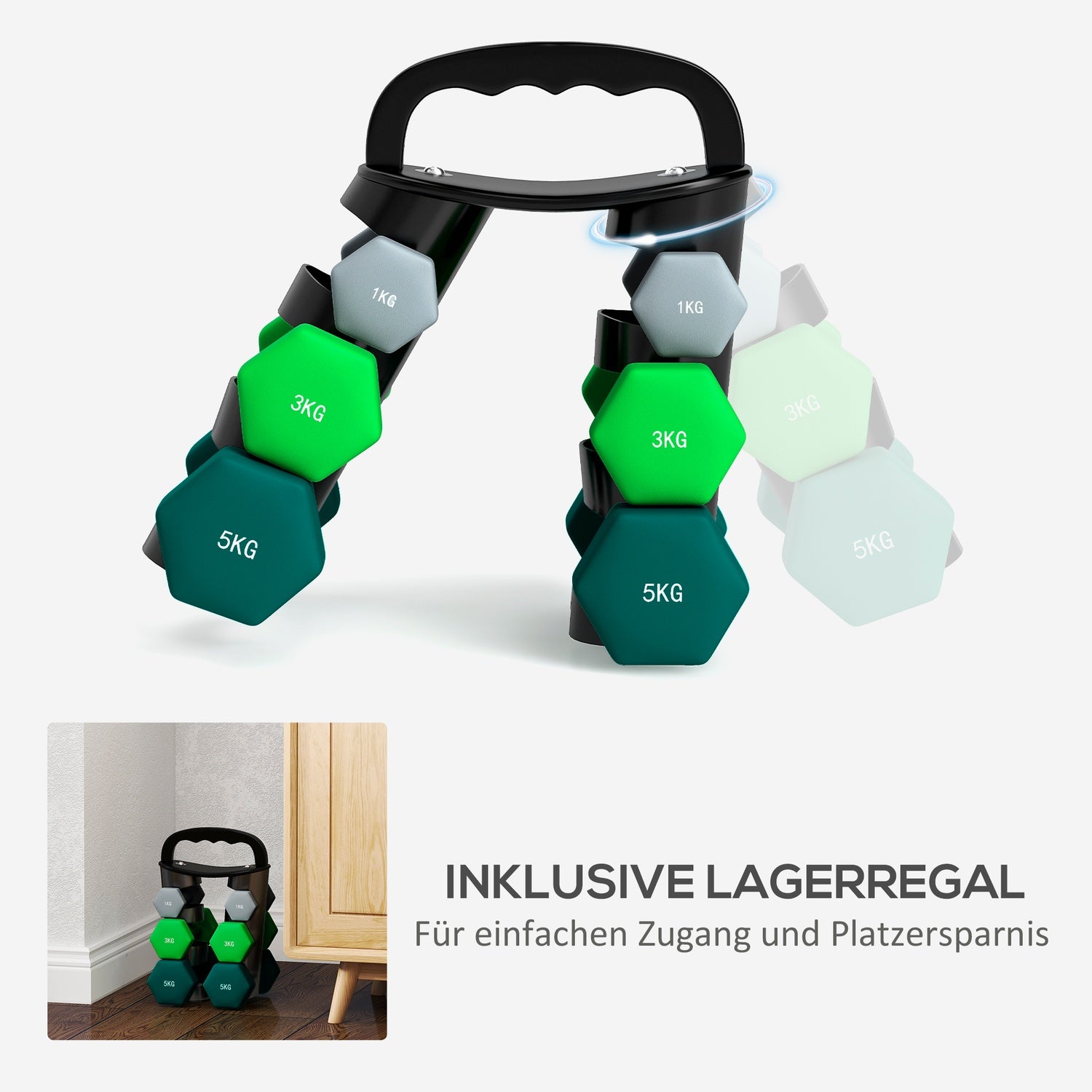 Justerbart hantelset med stativ – Home Gym Fitness