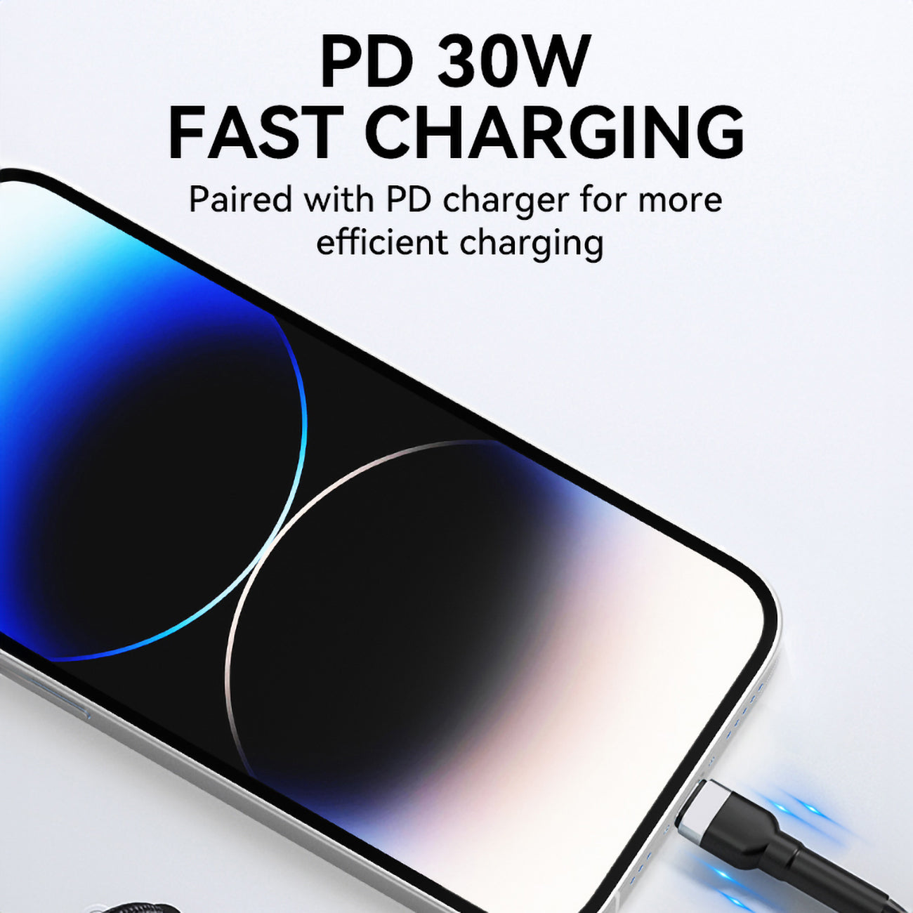 Kabel för iPhone USB-C - Lightning PD 30W 2m svart