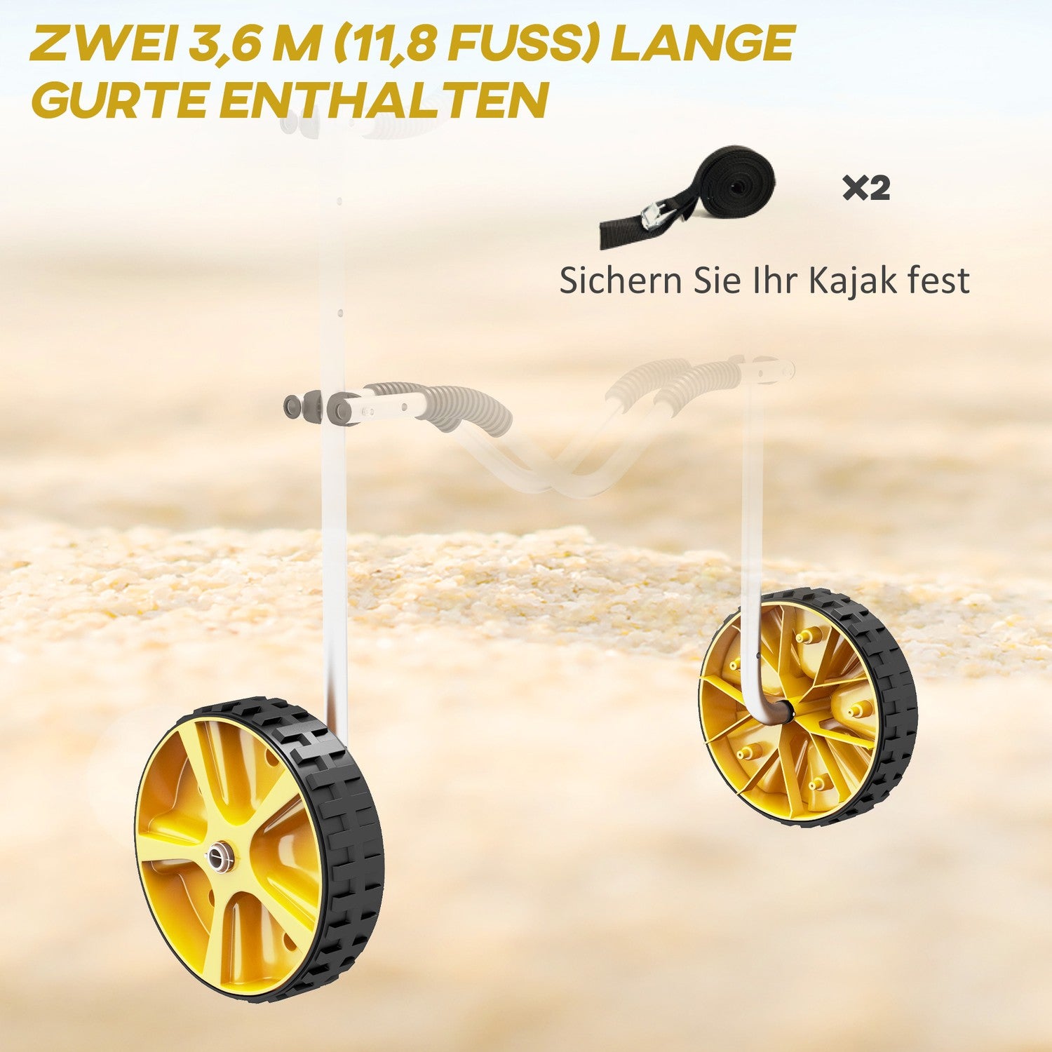 Justerbar kajakvagn med spännrem, aluminium