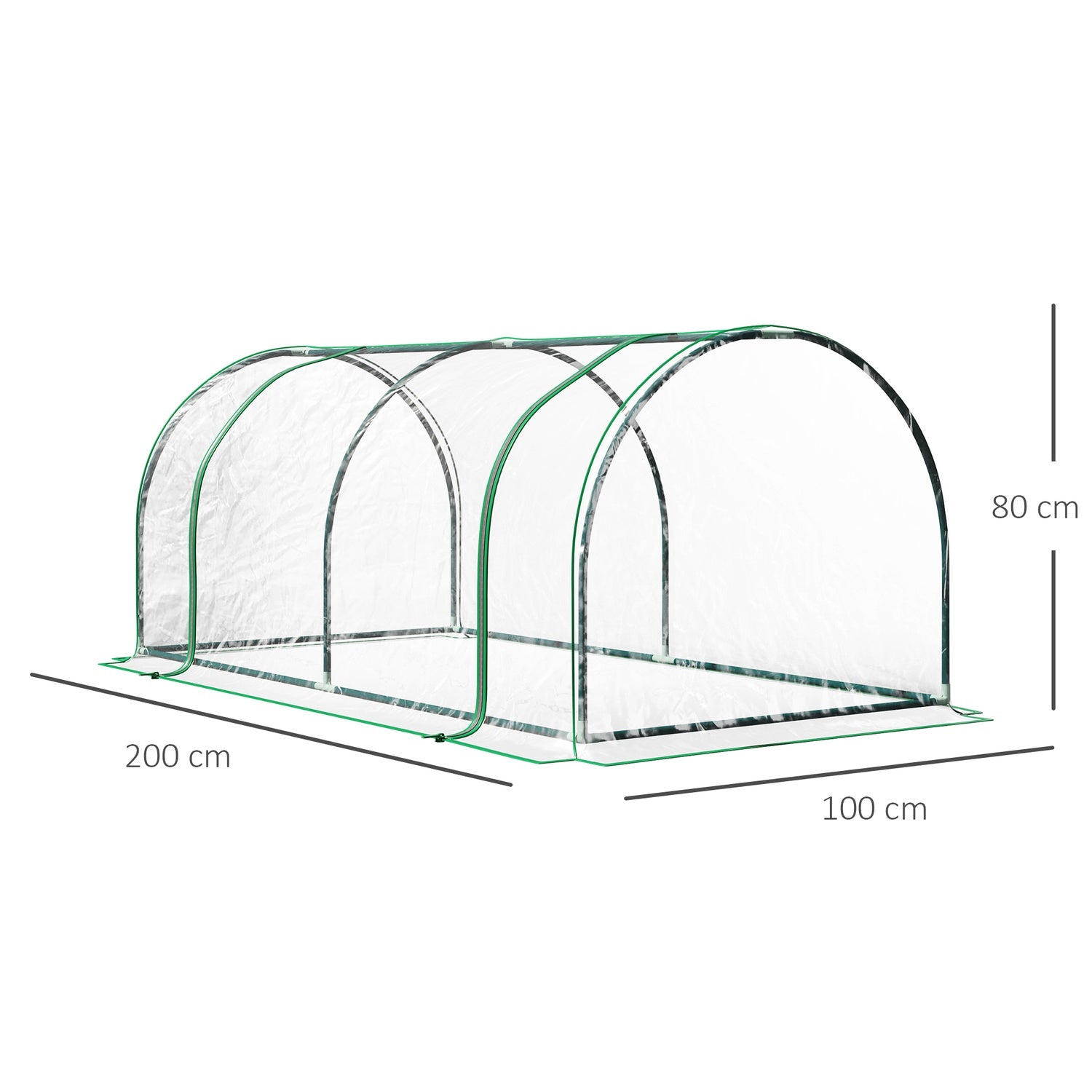 Kallram Växthus med Dörr, Stål PVC, 200x100x80 cm