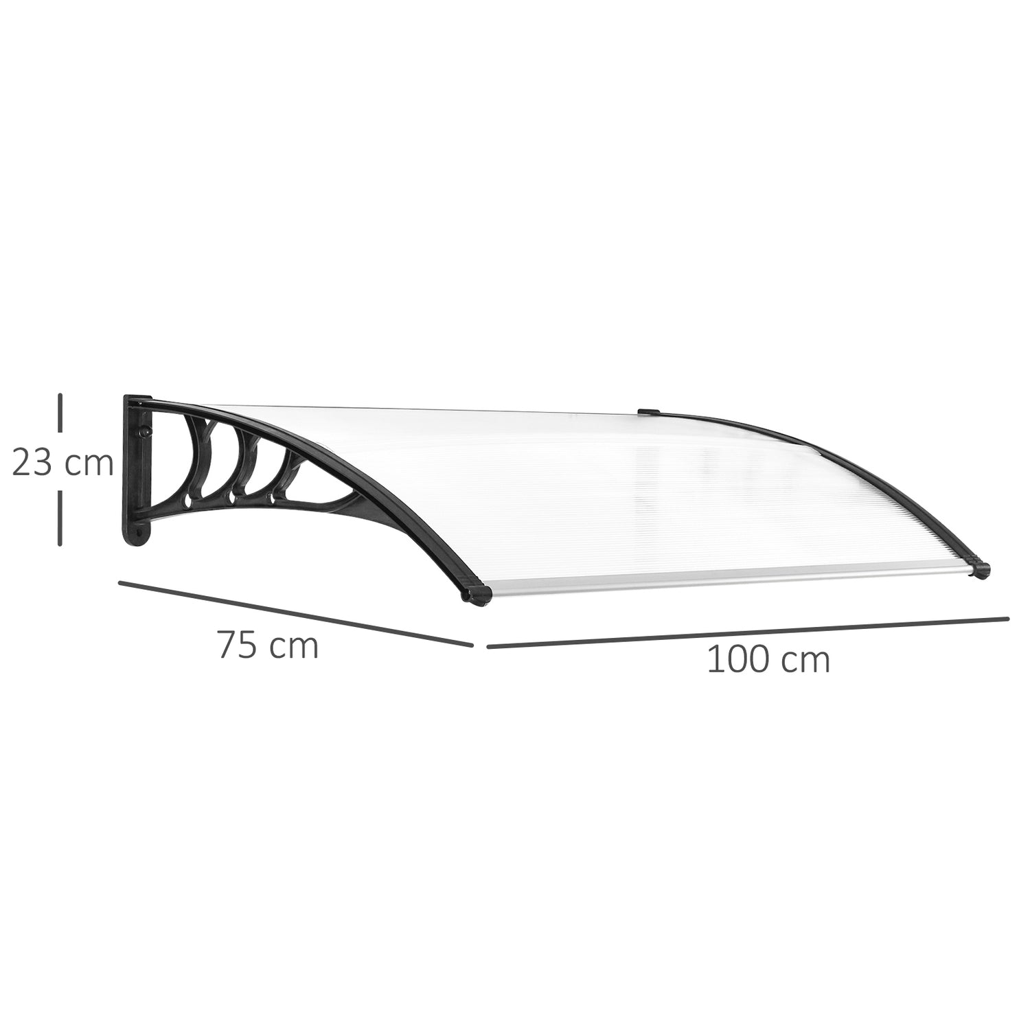Transparent polykarbonat ytterdörrstak – 75x100cm
