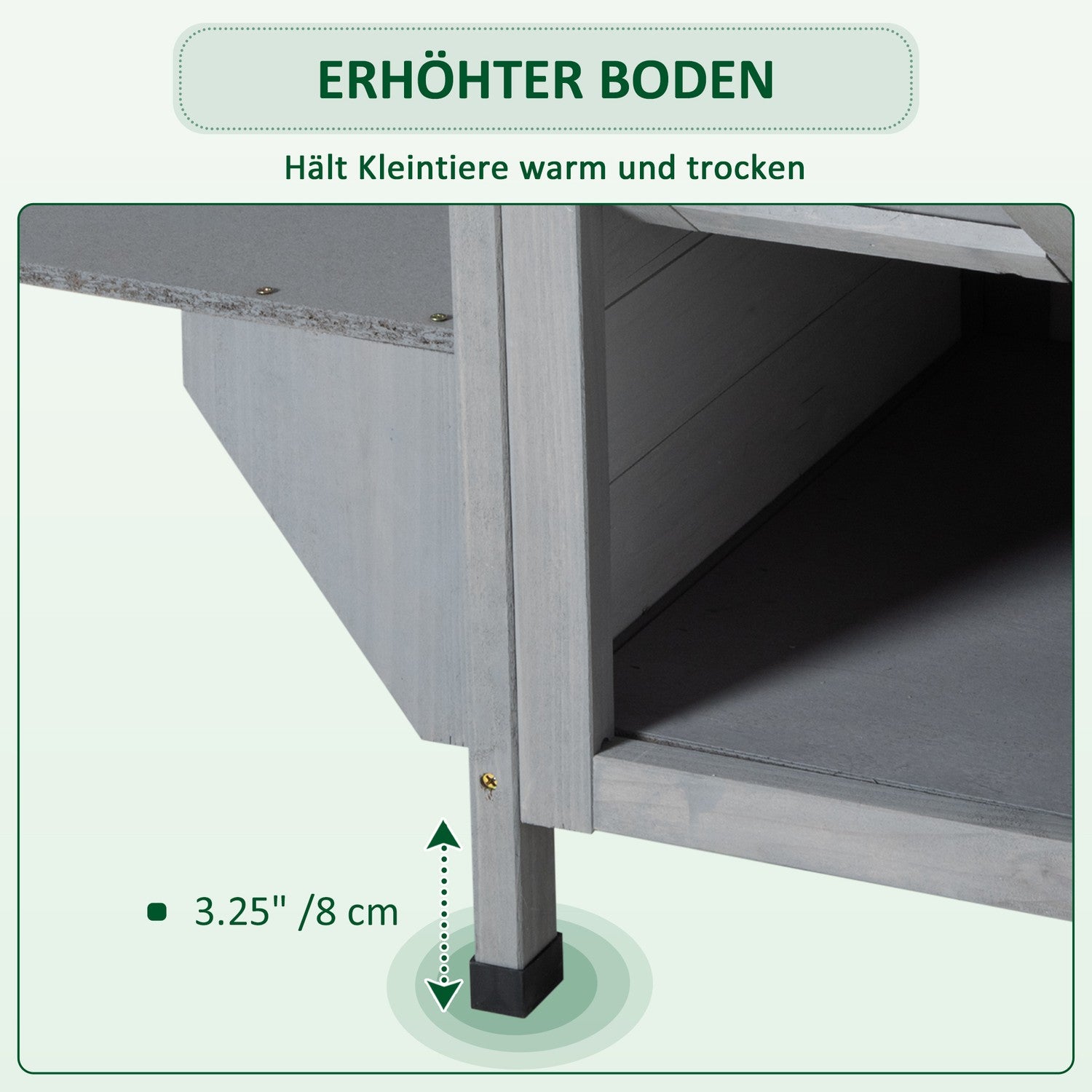 Utomhus katthus i trä med trappor för små katter