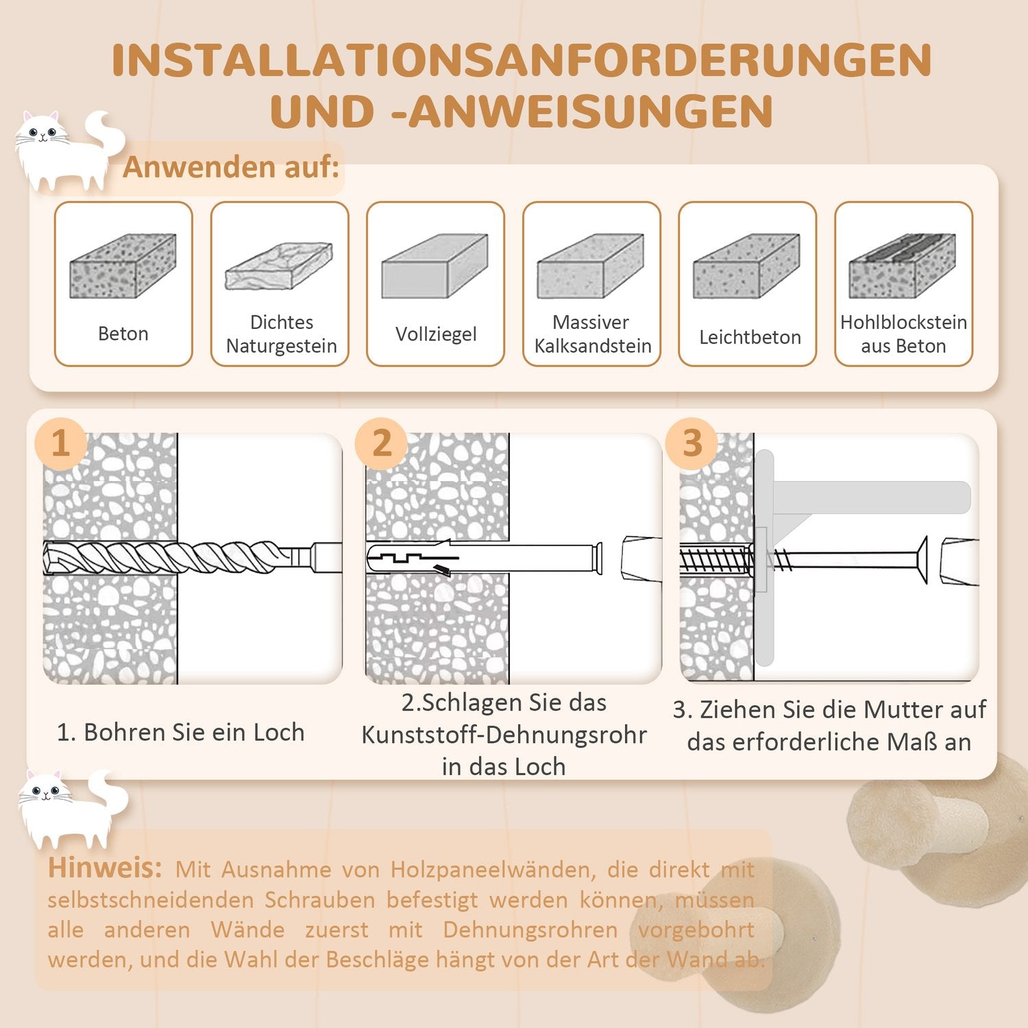 Kattklätterväggsset med skrapstolpe och lekboll