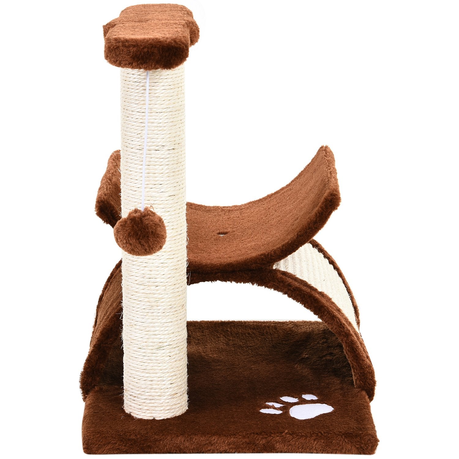 Kattskrapstolpe med lekboll, brun, 40x30x43 cm