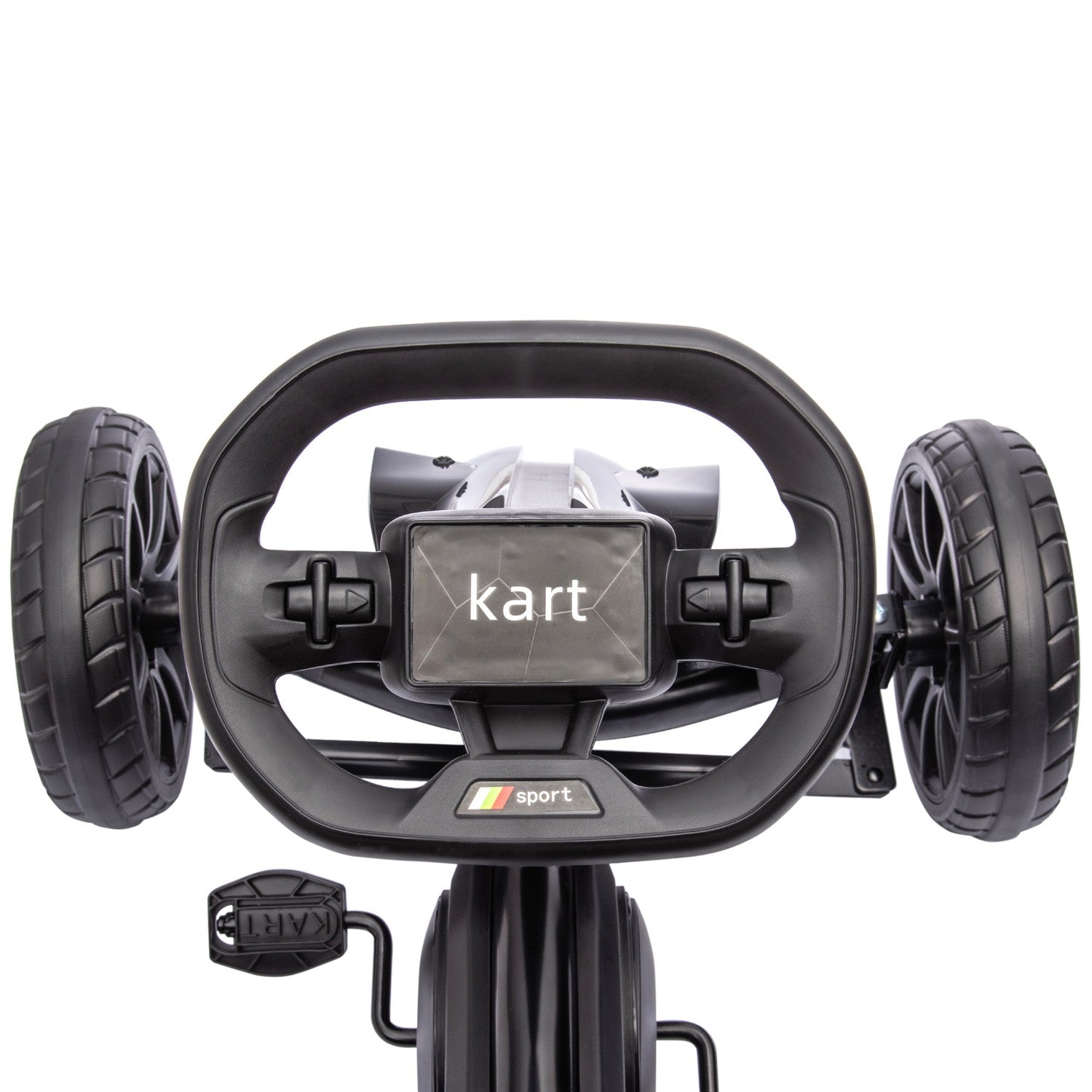 Kids Pedal Go-Kart, justerbar sits & handbroms, svart