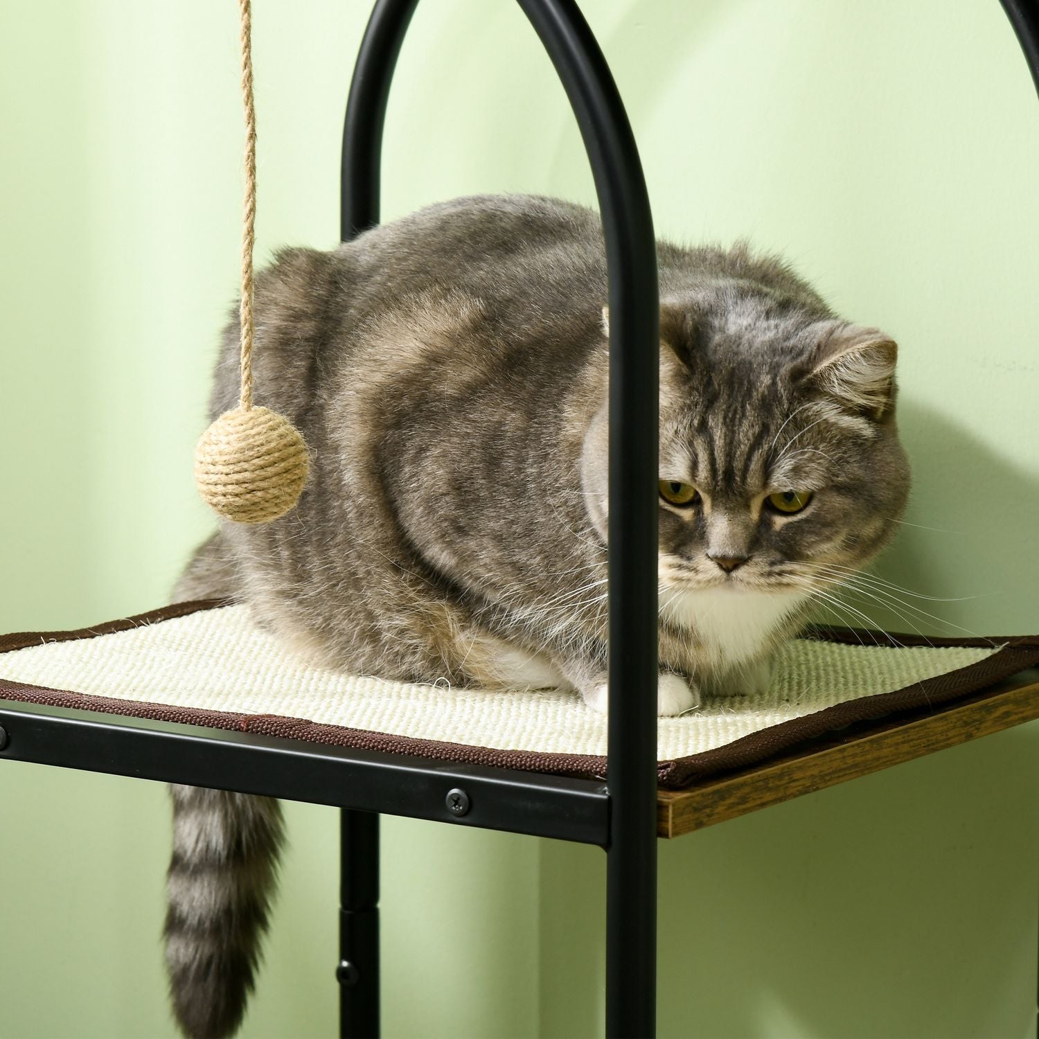 Kattträd 118,5 cm med grotta, säng & skrapmatta