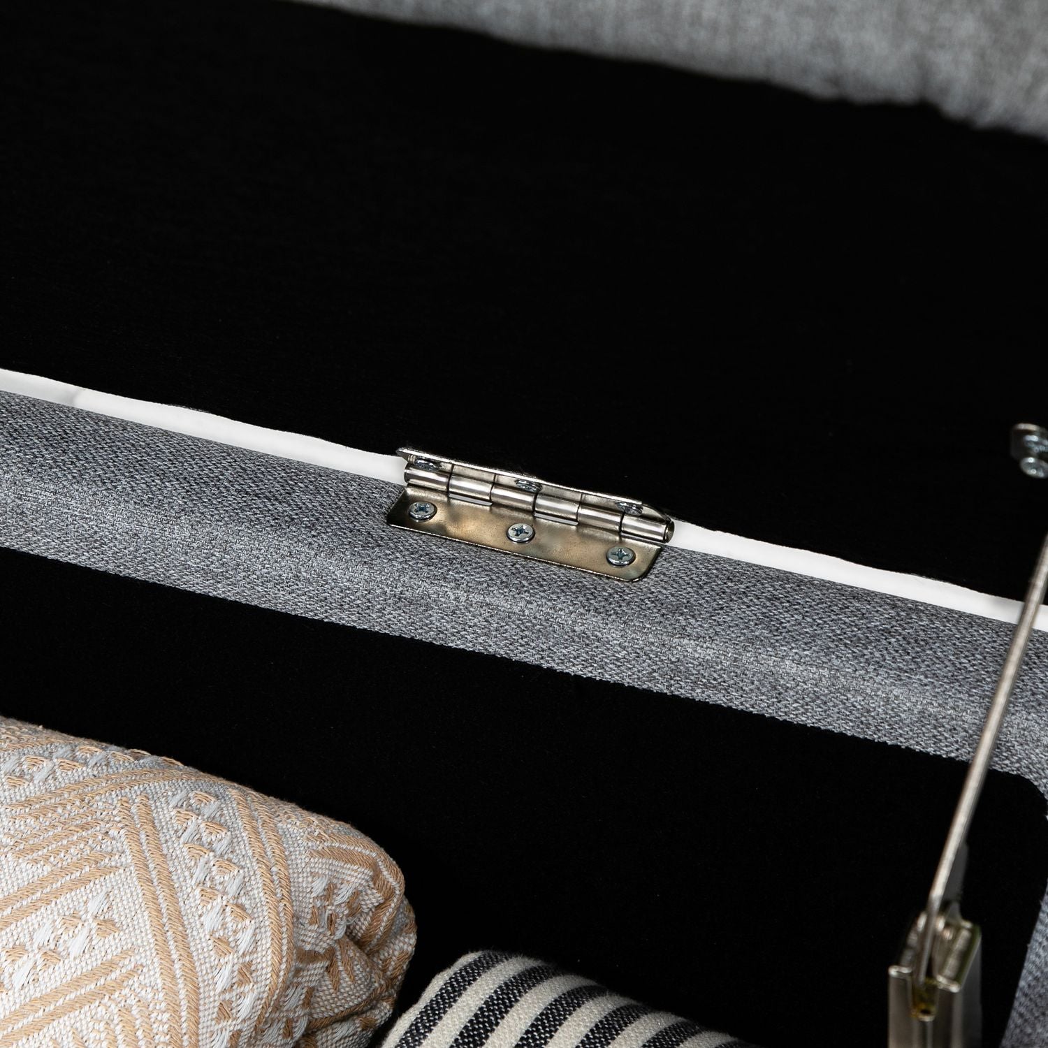 Klädd förvaringsbänk – 150 kg kapacitet, stålben