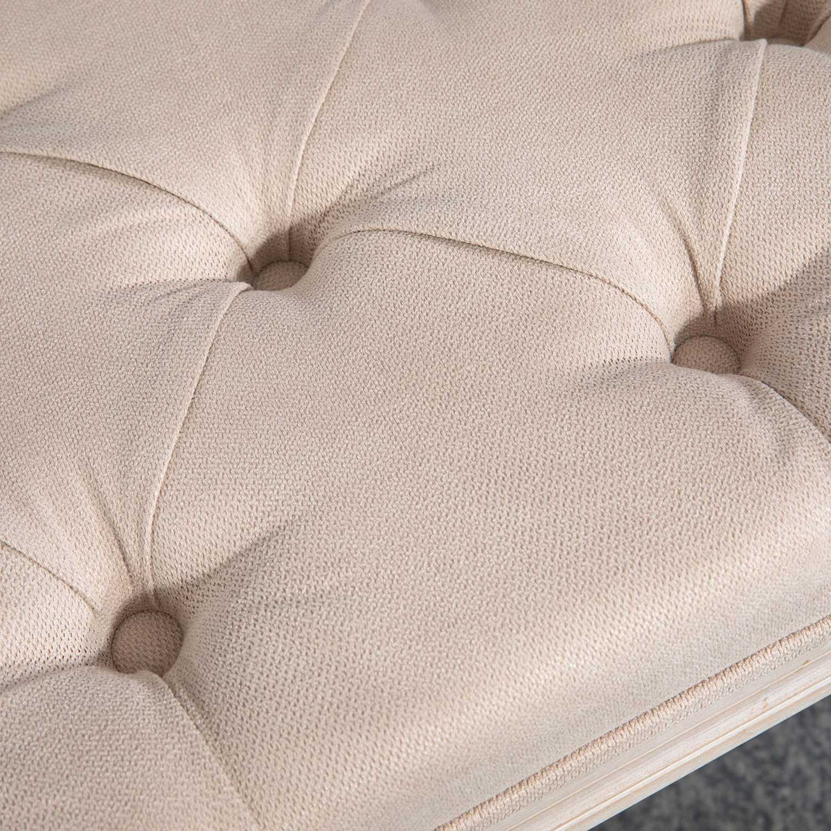 Gestoffeerde vintage bank, linnenbeige, draagvermogen 120 kg