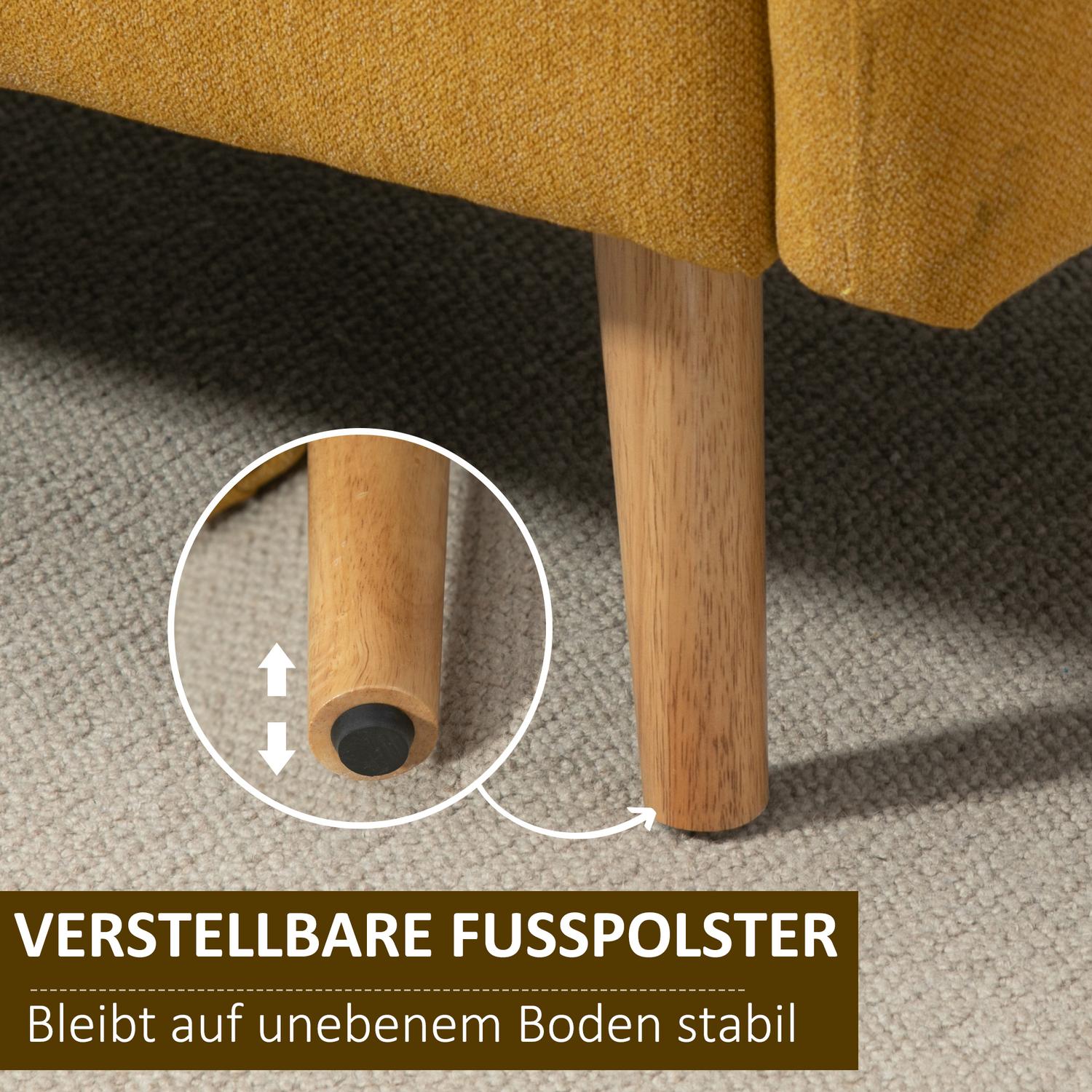 Kompakt dubbel Loveseat-soffa – Justerbar, sammetslen polyester
