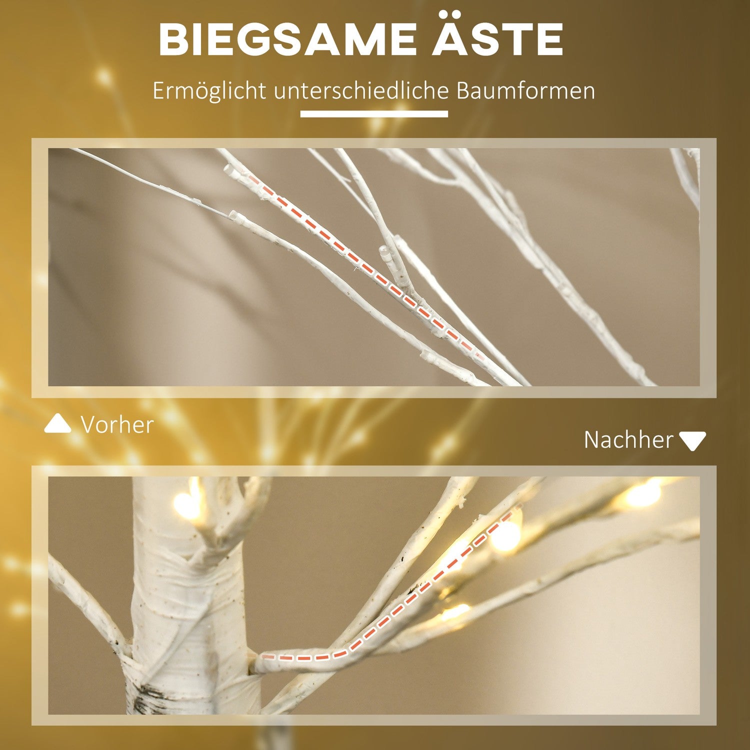 150 cm LED Konstgjord Björk – Jul & Festdekor