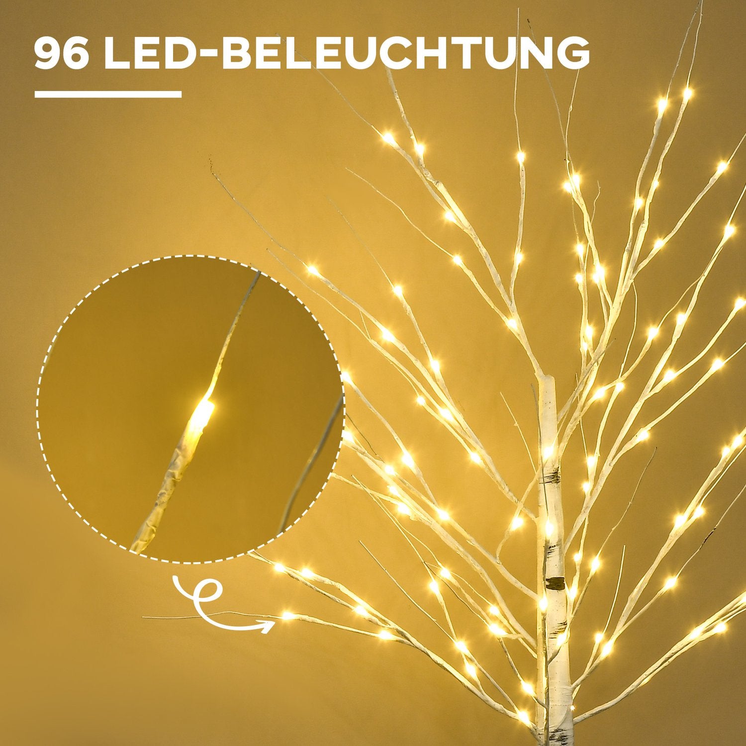 150 cm LED Konstgjord Björk – Jul & Festdekor
