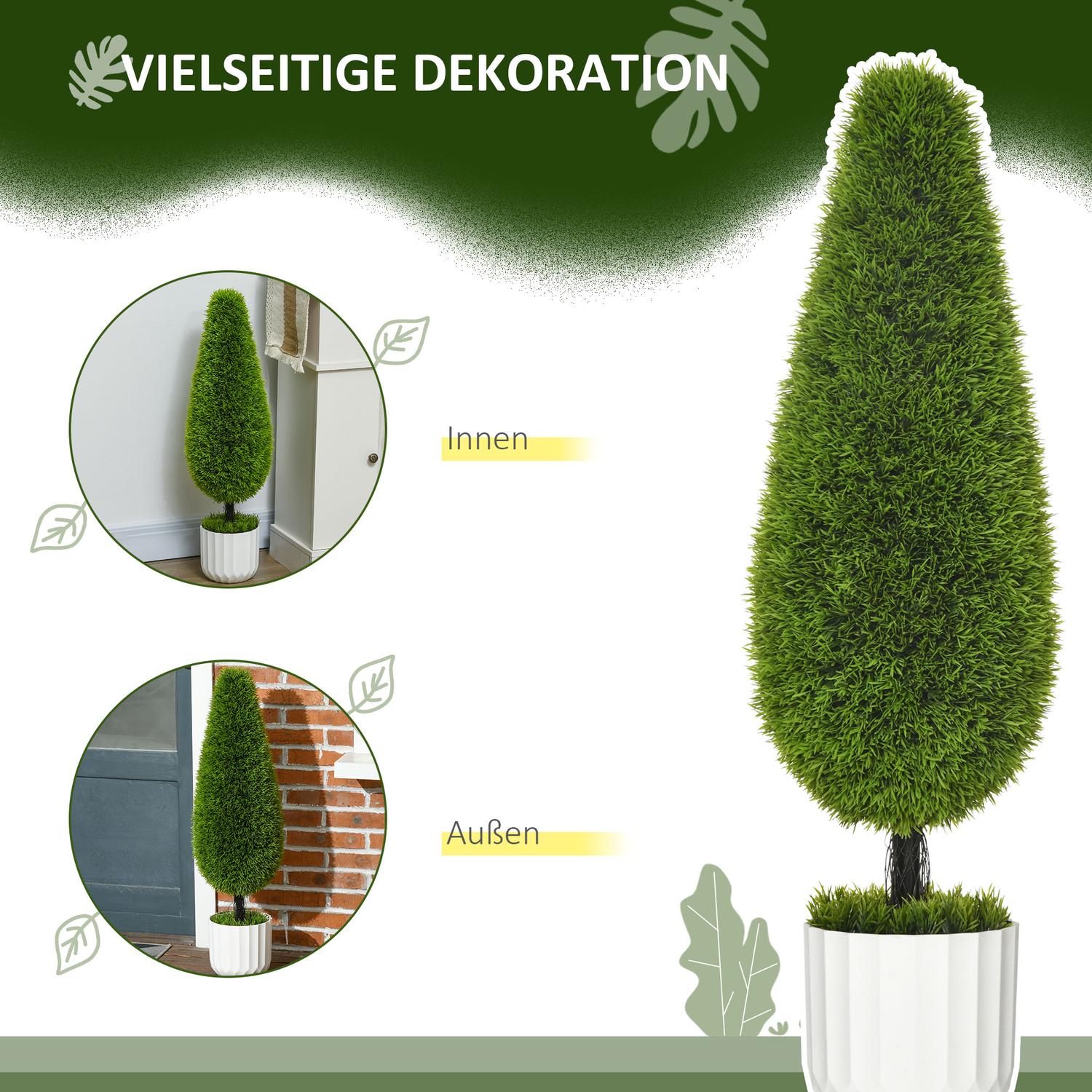 Konstgjorda cypresser med mossa – Set om 2, 90 cm