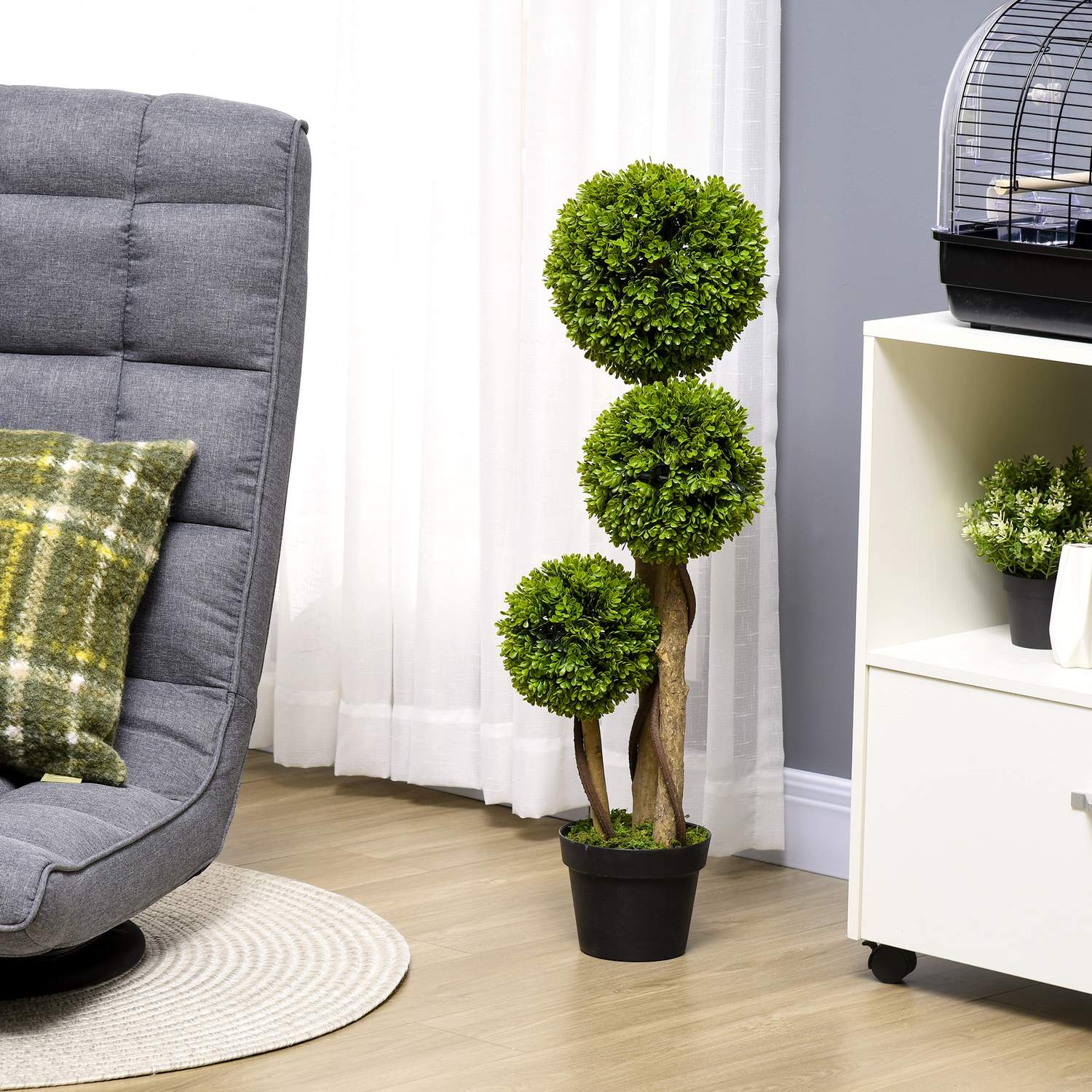 90 cm UV-skyddat buxbom i kruka – inomhus/utomhus