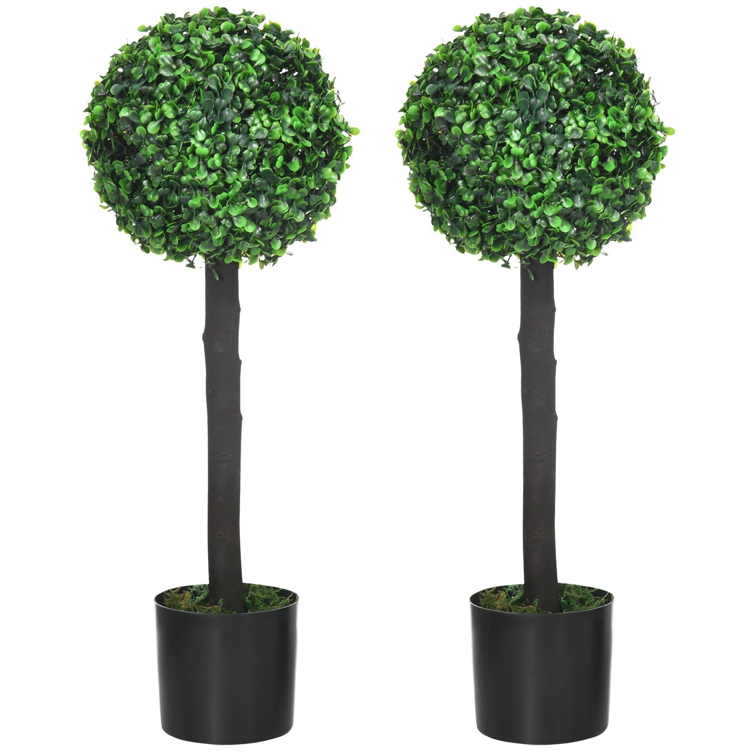 Konstgjorda buxbomväxter, UV-beständig, 60 cm, set om 2
