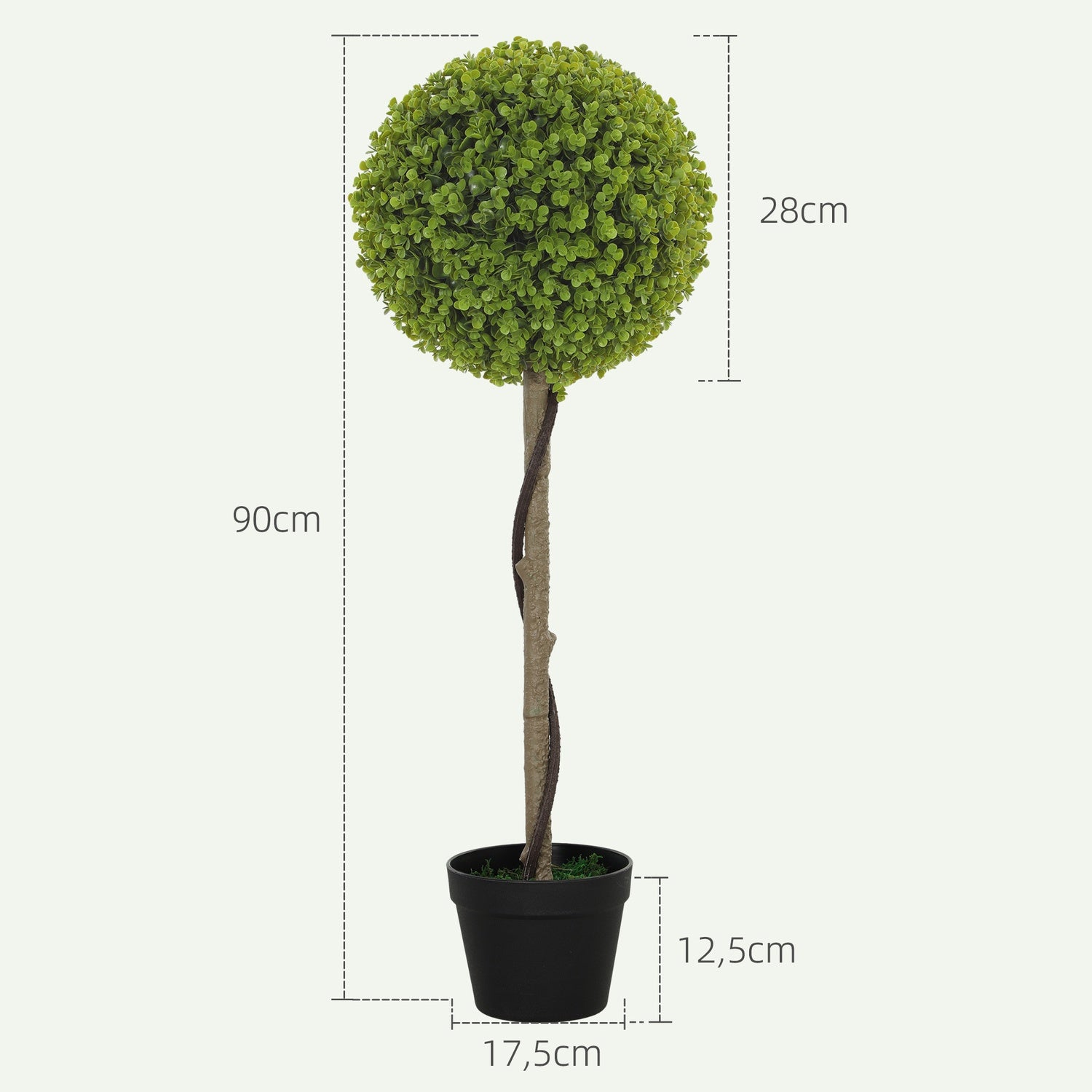 Konstgjorda eukalyptusväxter – 90 cm höga, set om 2, dekorativa