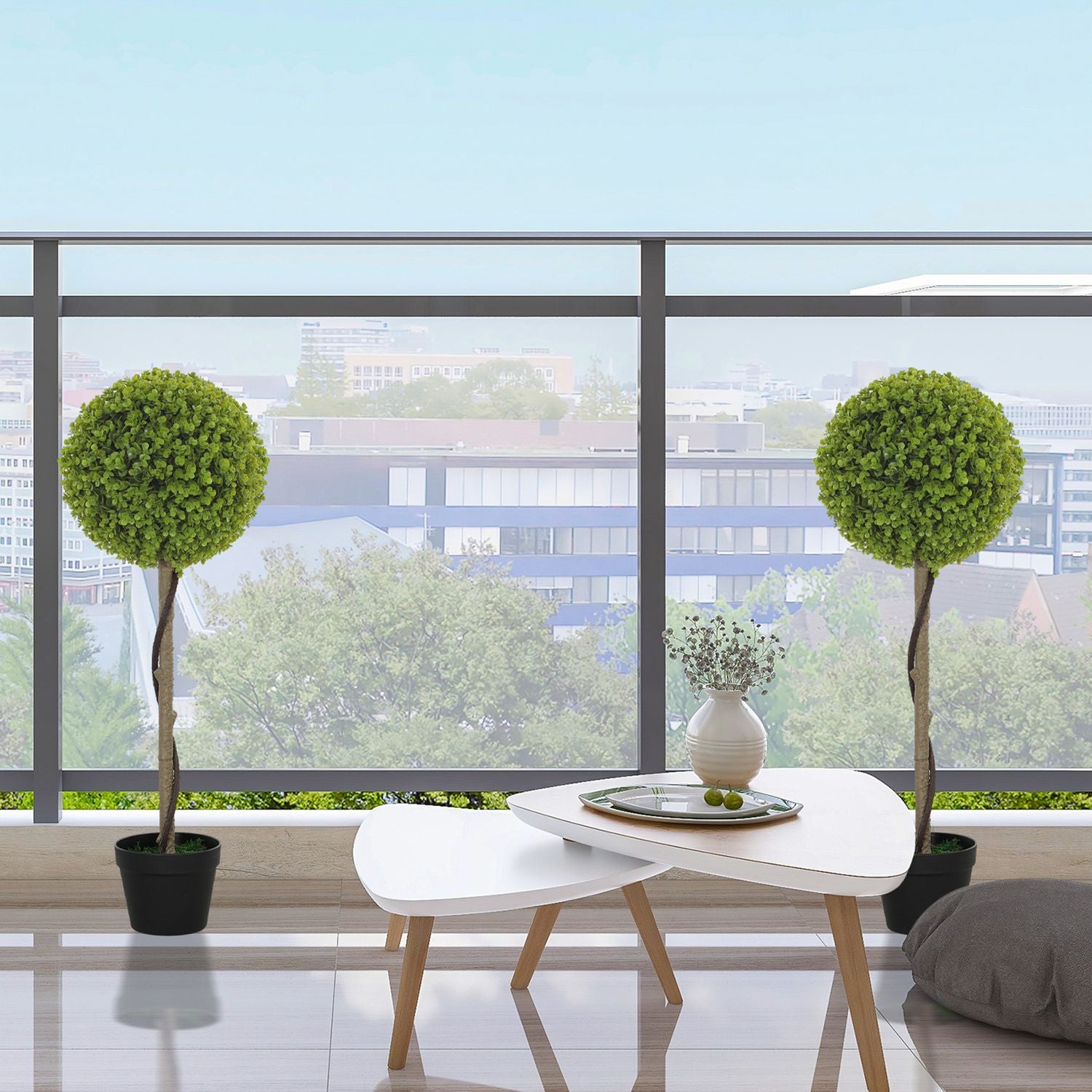 Konstgjorda eukalyptusväxter – 90 cm höga, set om 2, dekorativa