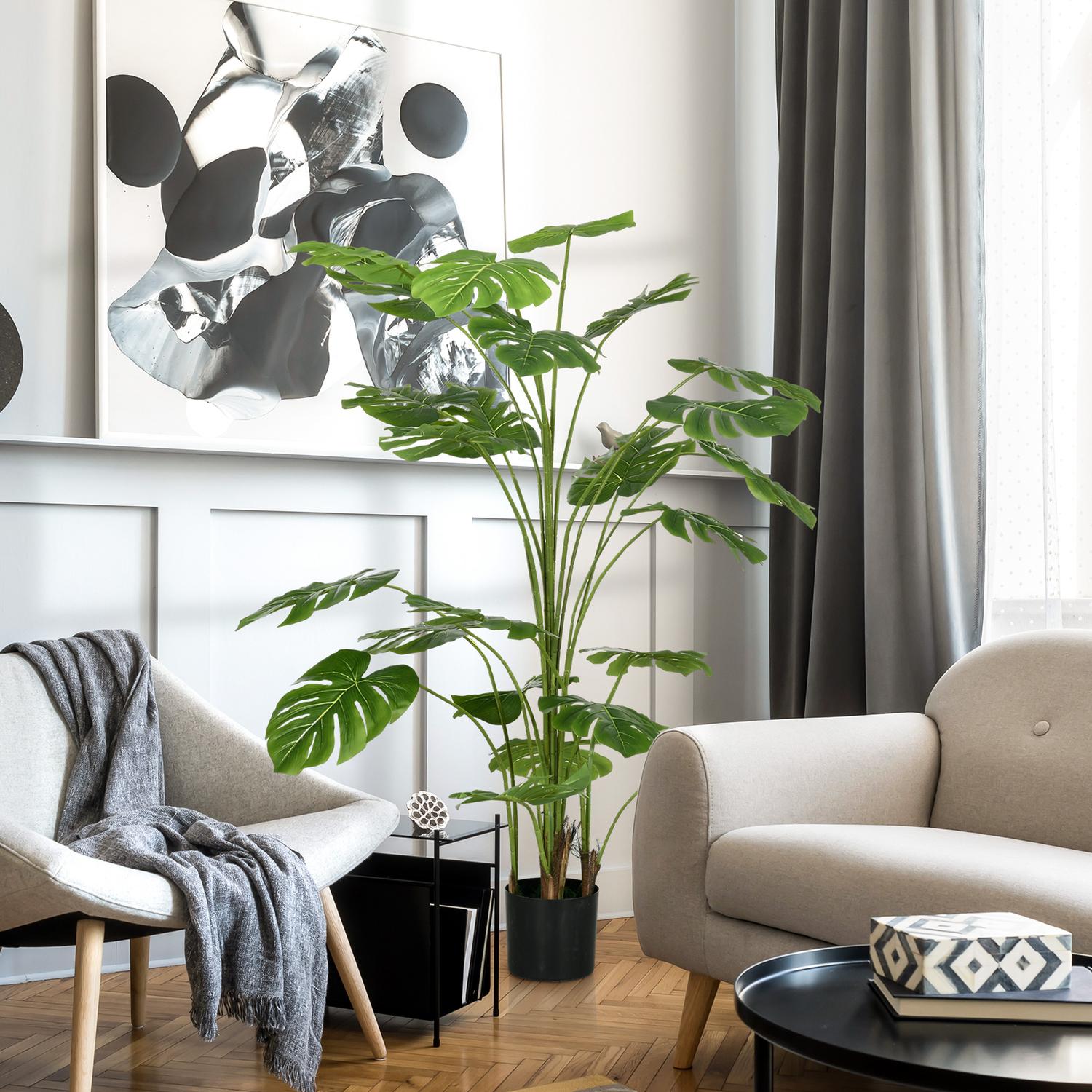 Artificiell Monstera Deliciosa, 180 cm, växtdekor inomhus