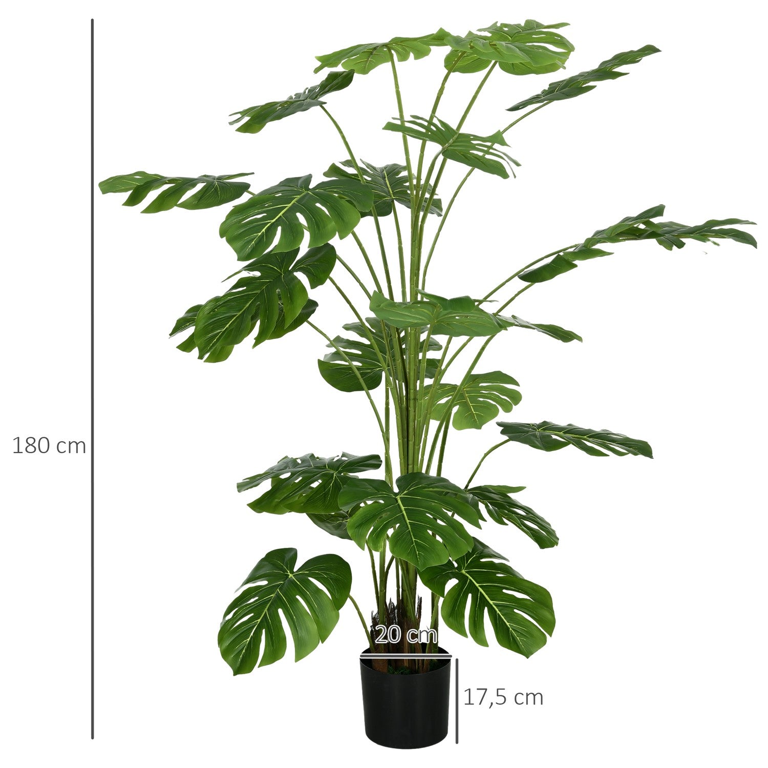 Artificiell Monstera Deliciosa, 180 cm, växtdekor inomhus