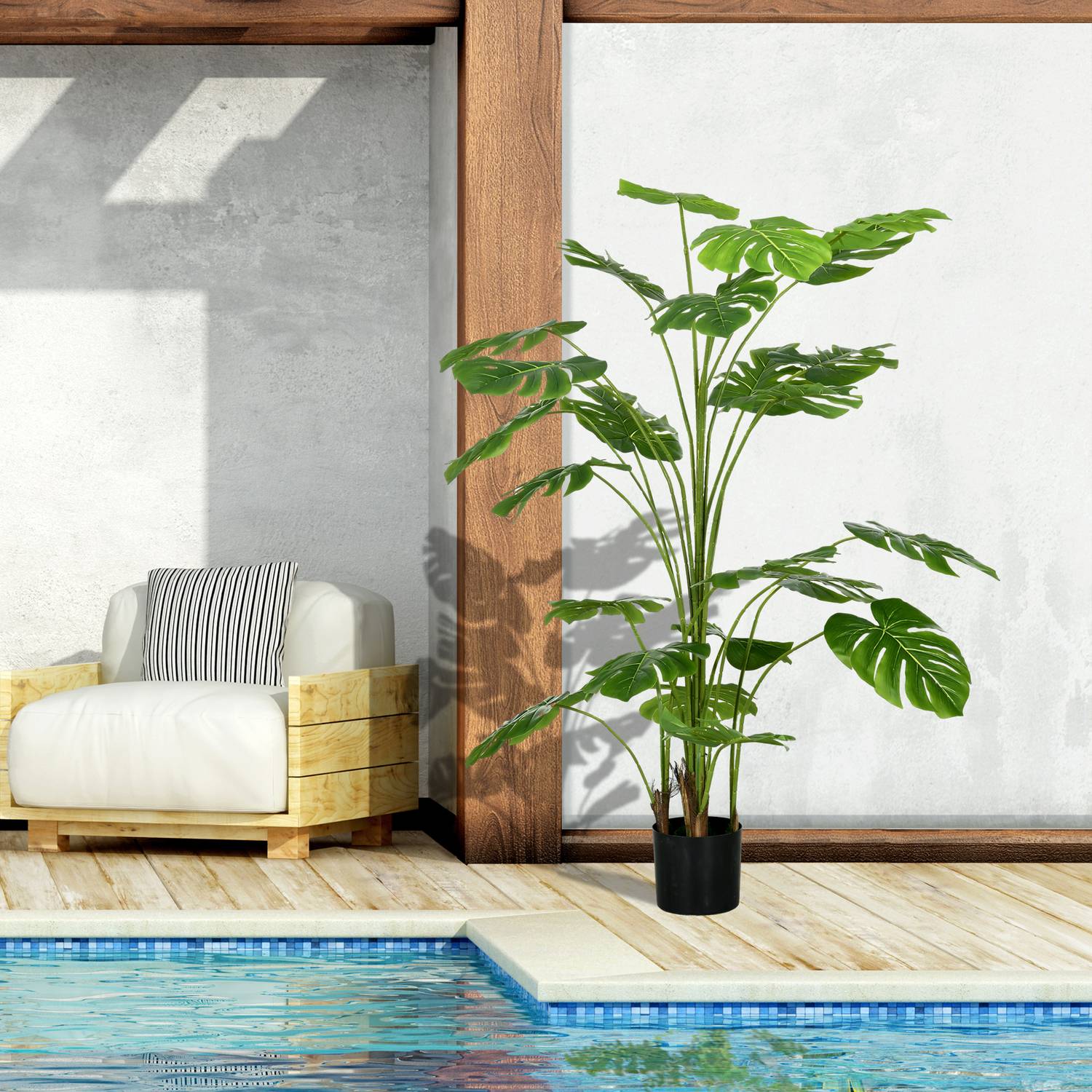 Artificiell Monstera Deliciosa, 180 cm, växtdekor inomhus