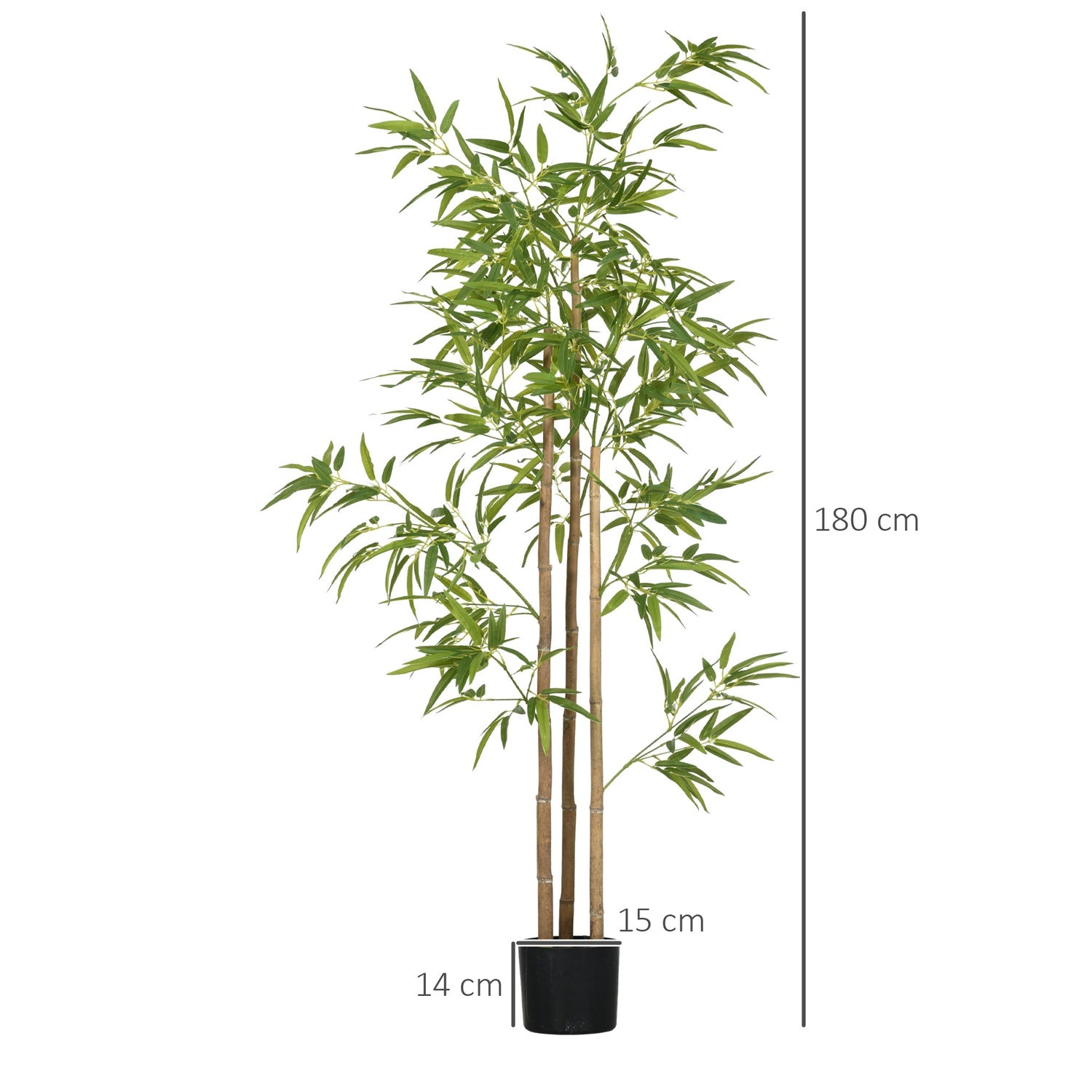 Konstgjord bambuväxt – 180 cm, 830 löv, inomhusdekor