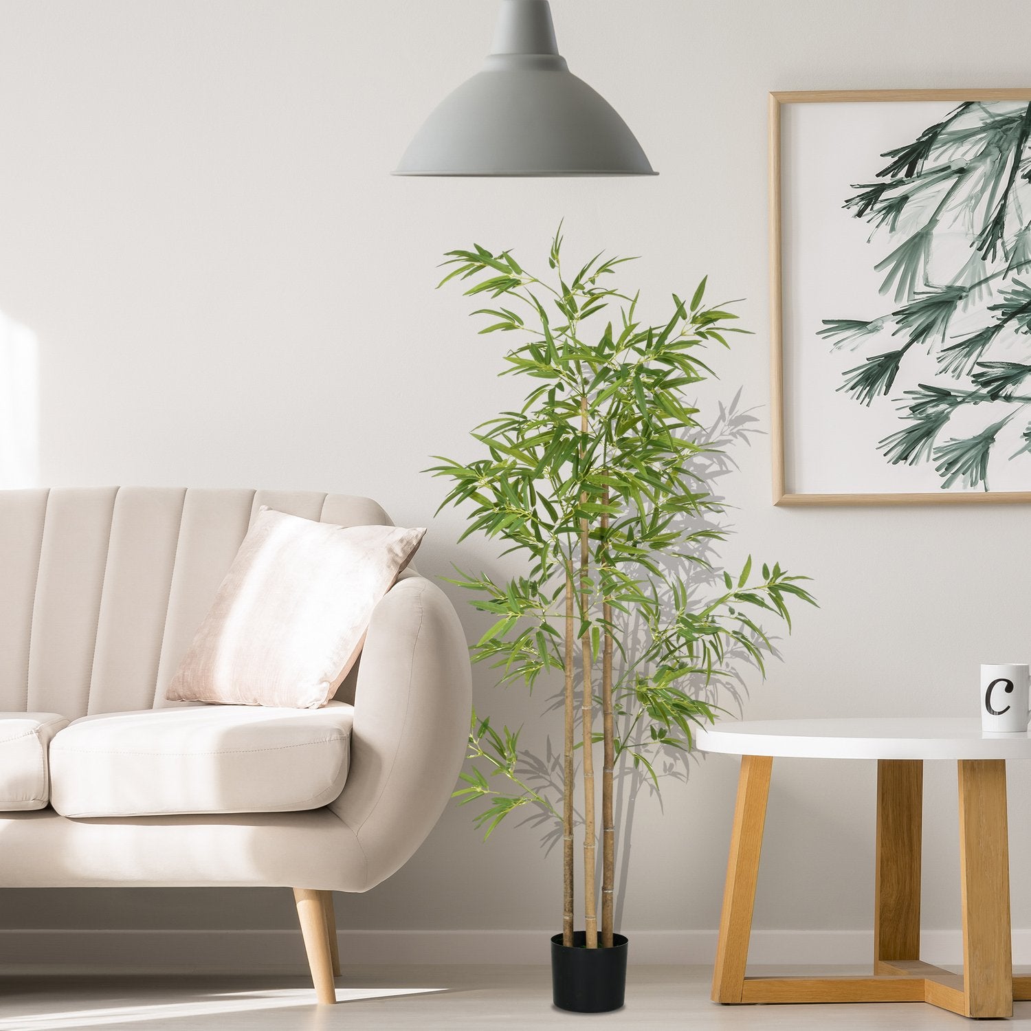 Konstgjord bambuväxt – 180 cm, 830 löv, inomhusdekor