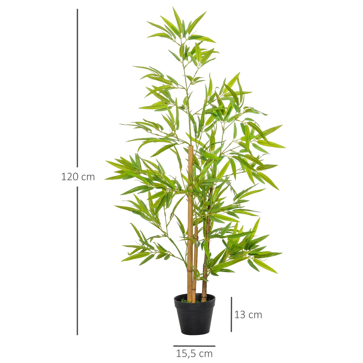 Konstgjord bambuväxt, 120cm, naturtrogen inomhusdekor