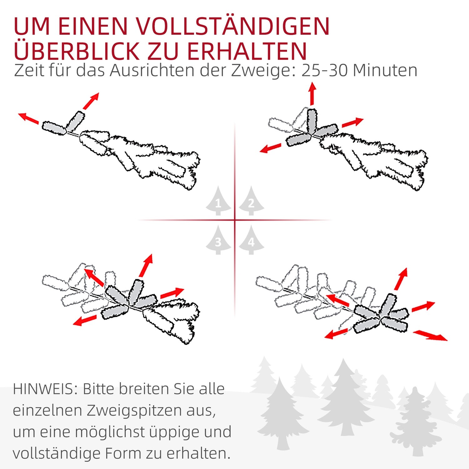180 cm konstgjord julgran, snöig, hopfällbar metallstativ