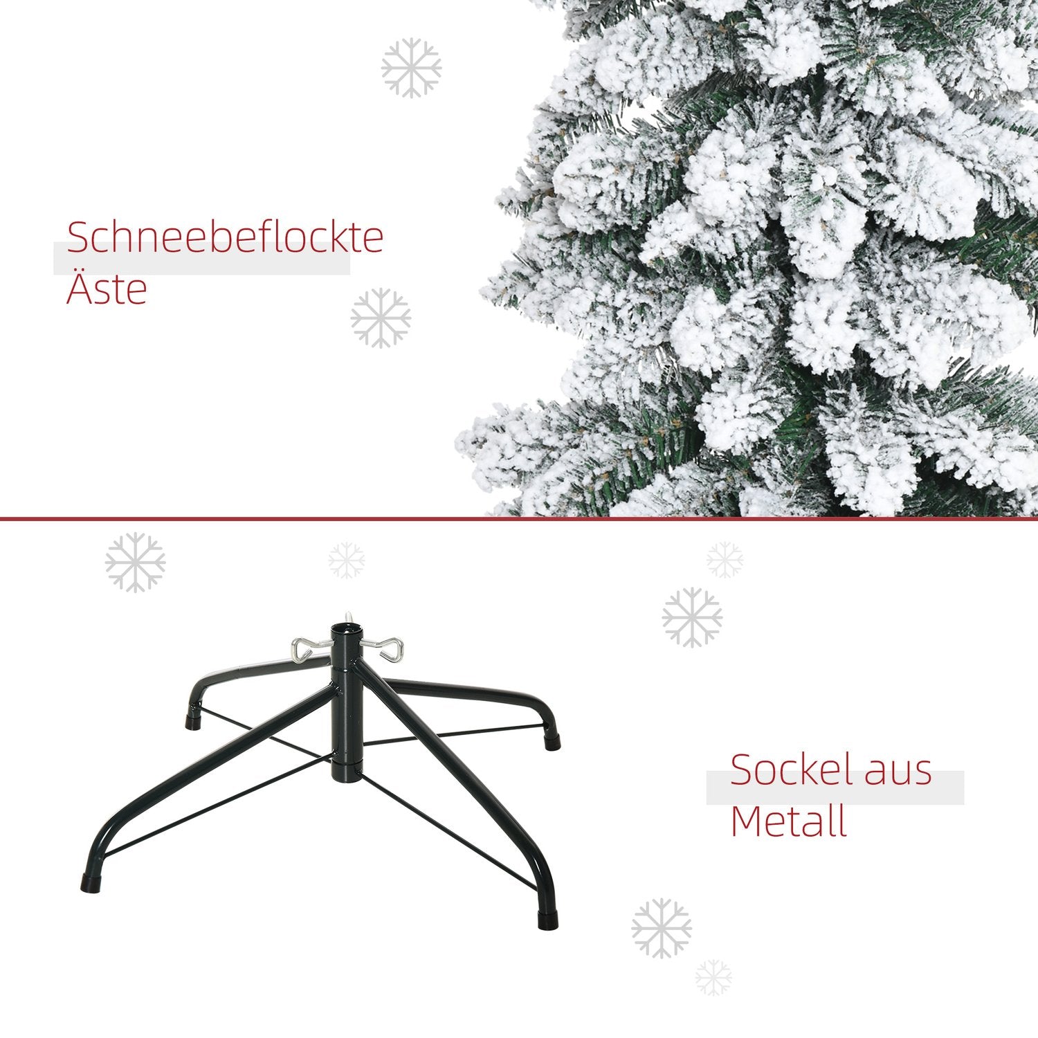 Konstgjord julgran 210cm med snö och metallställ