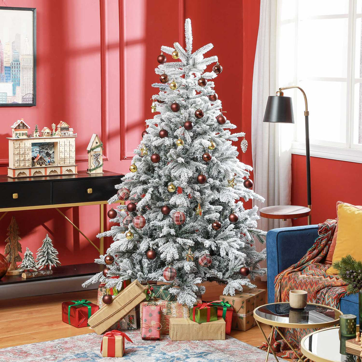 Kunstkerstboom, besneeuwde takken, 180 cm, groen