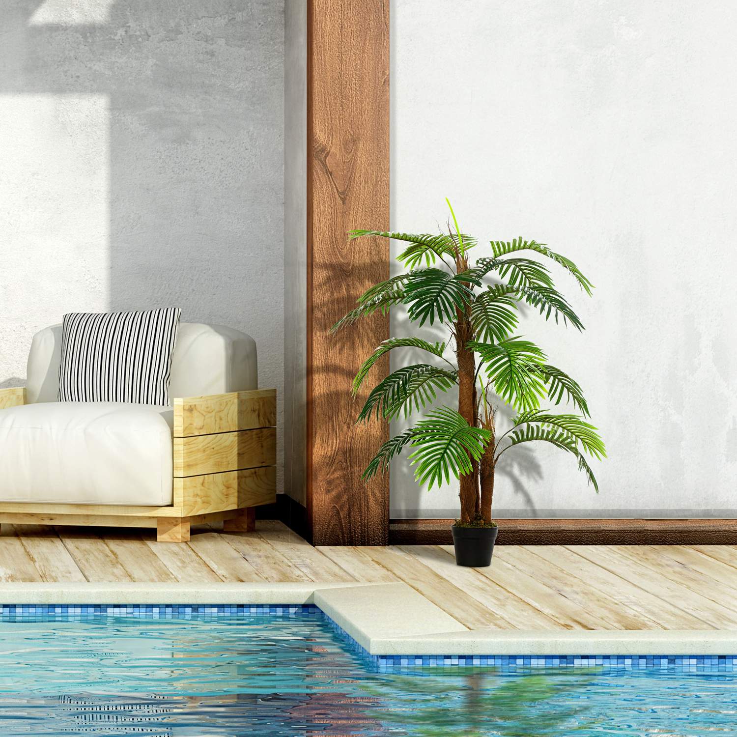 Konstgjord palm 120 cm – naturtrogen inomhus-/utomhusväxt