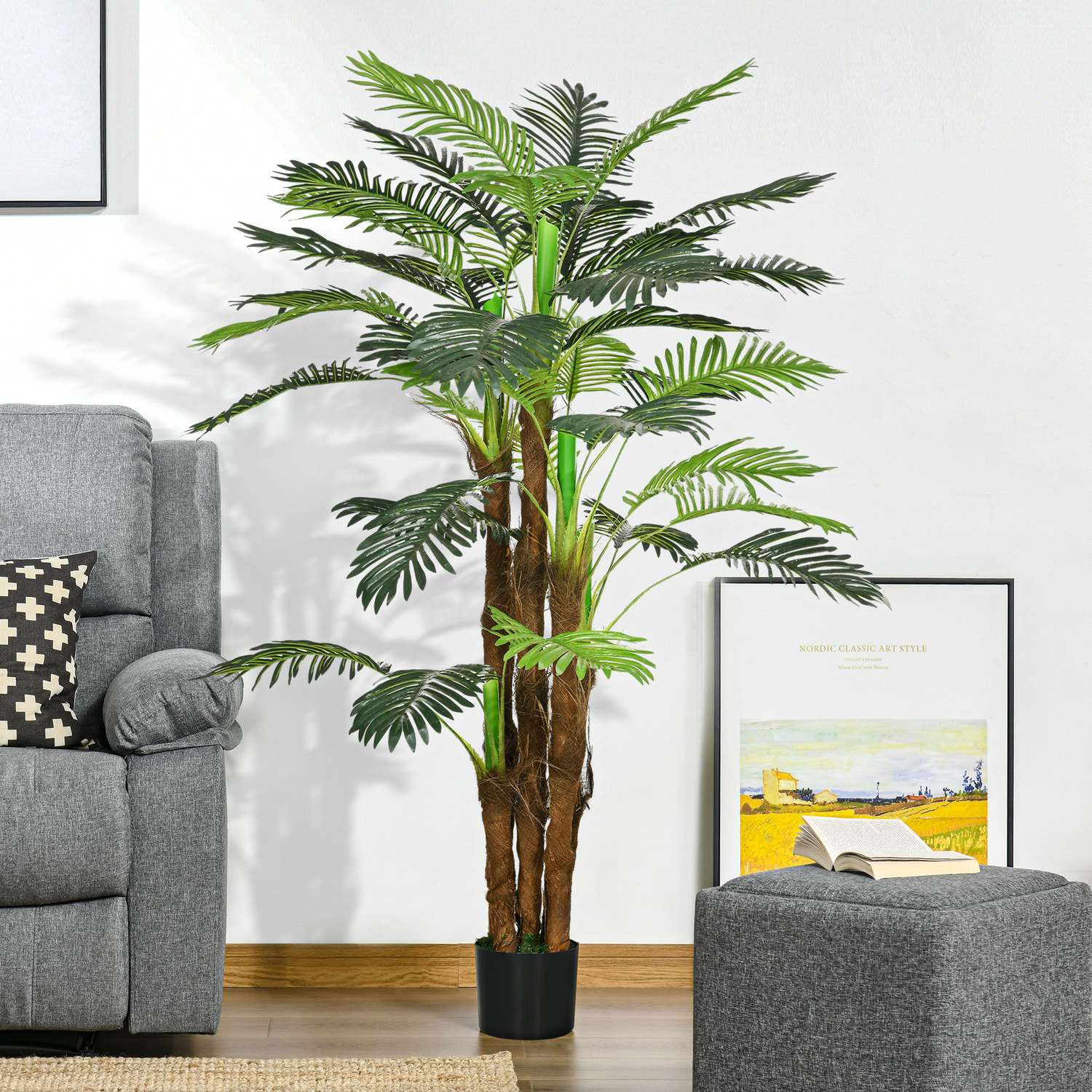 Konstgjord palm – 160 cm, 36 grenar, inomhus/utomhus