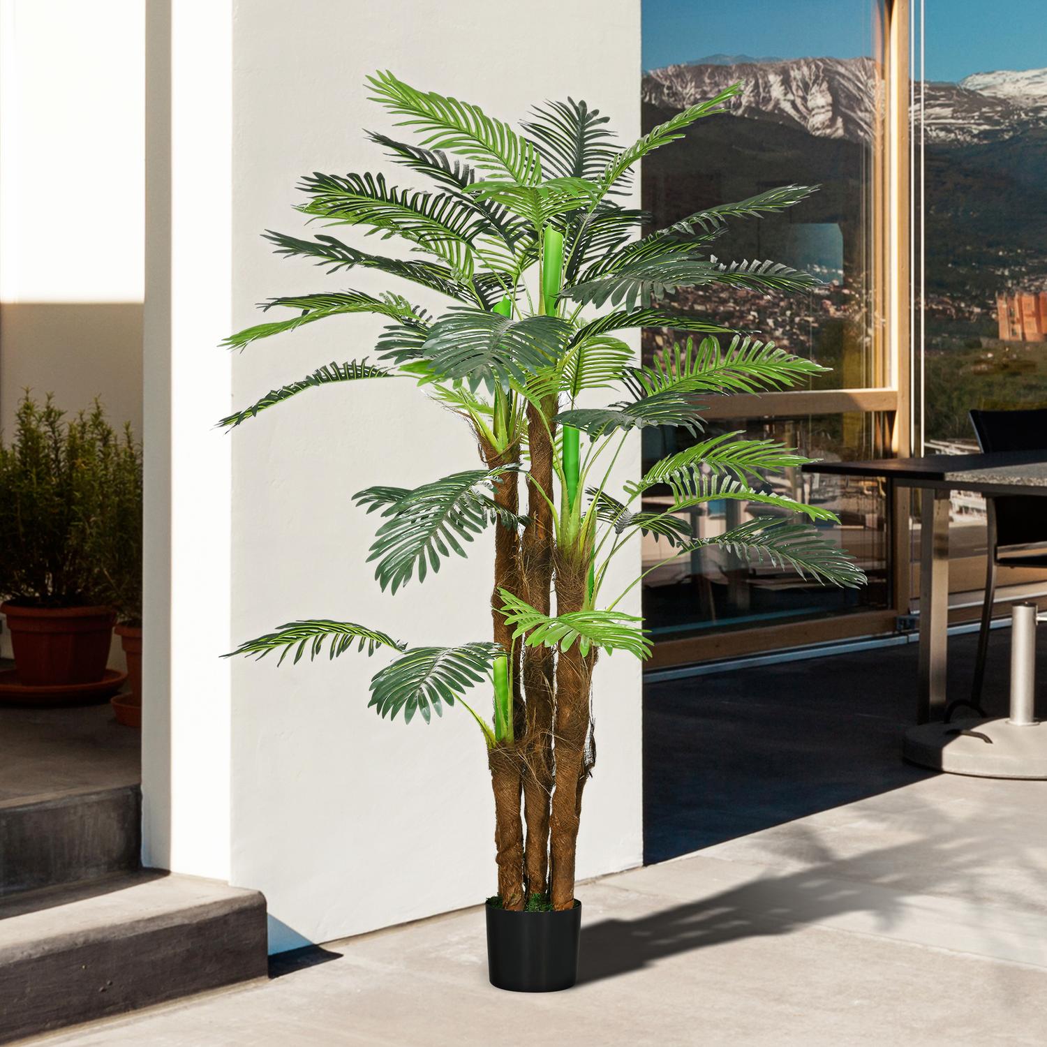 Konstgjord palm – 160 cm, 36 grenar, inomhus/utomhus