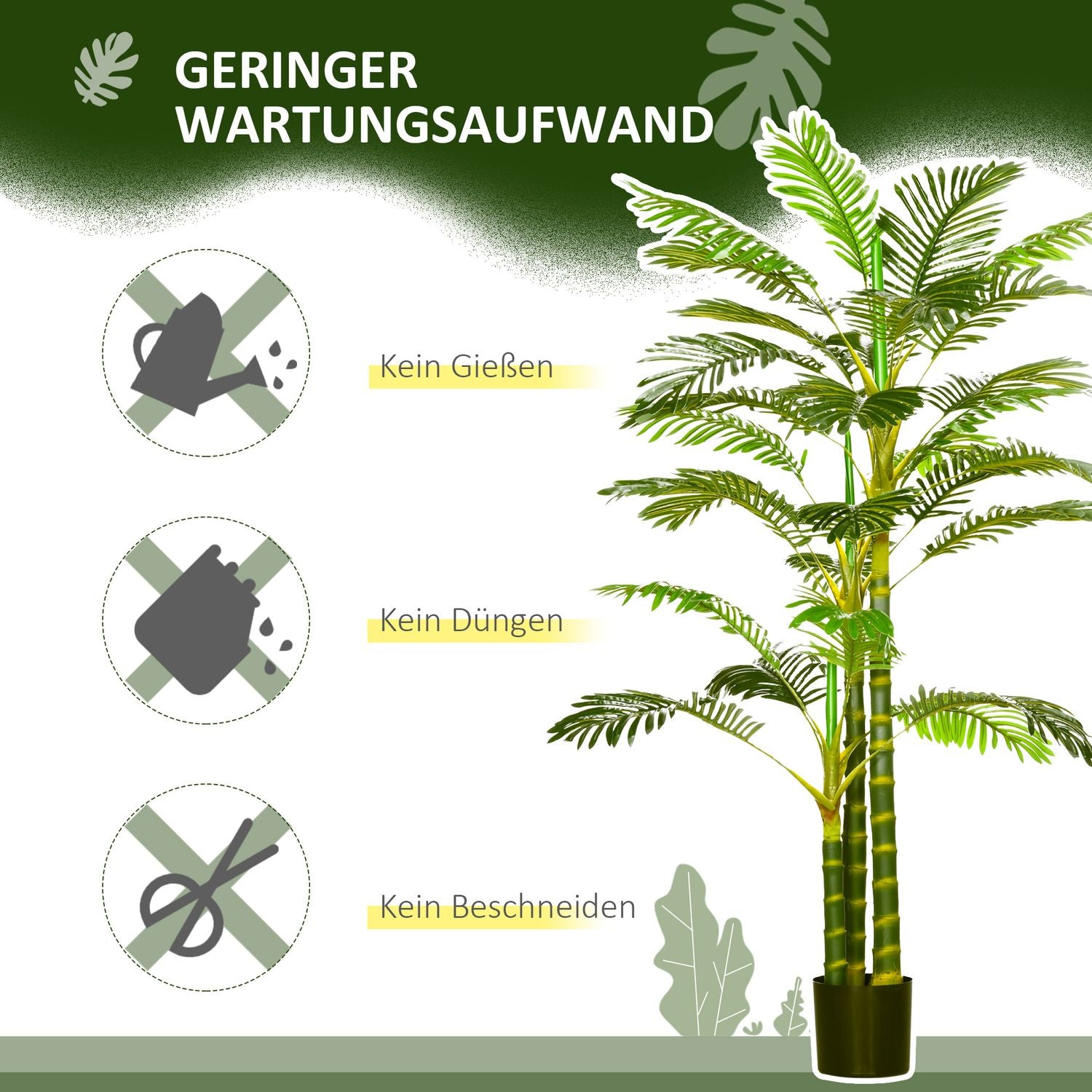Konstgjord palm 190 cm – Inomhus/Utomhus falsk växt