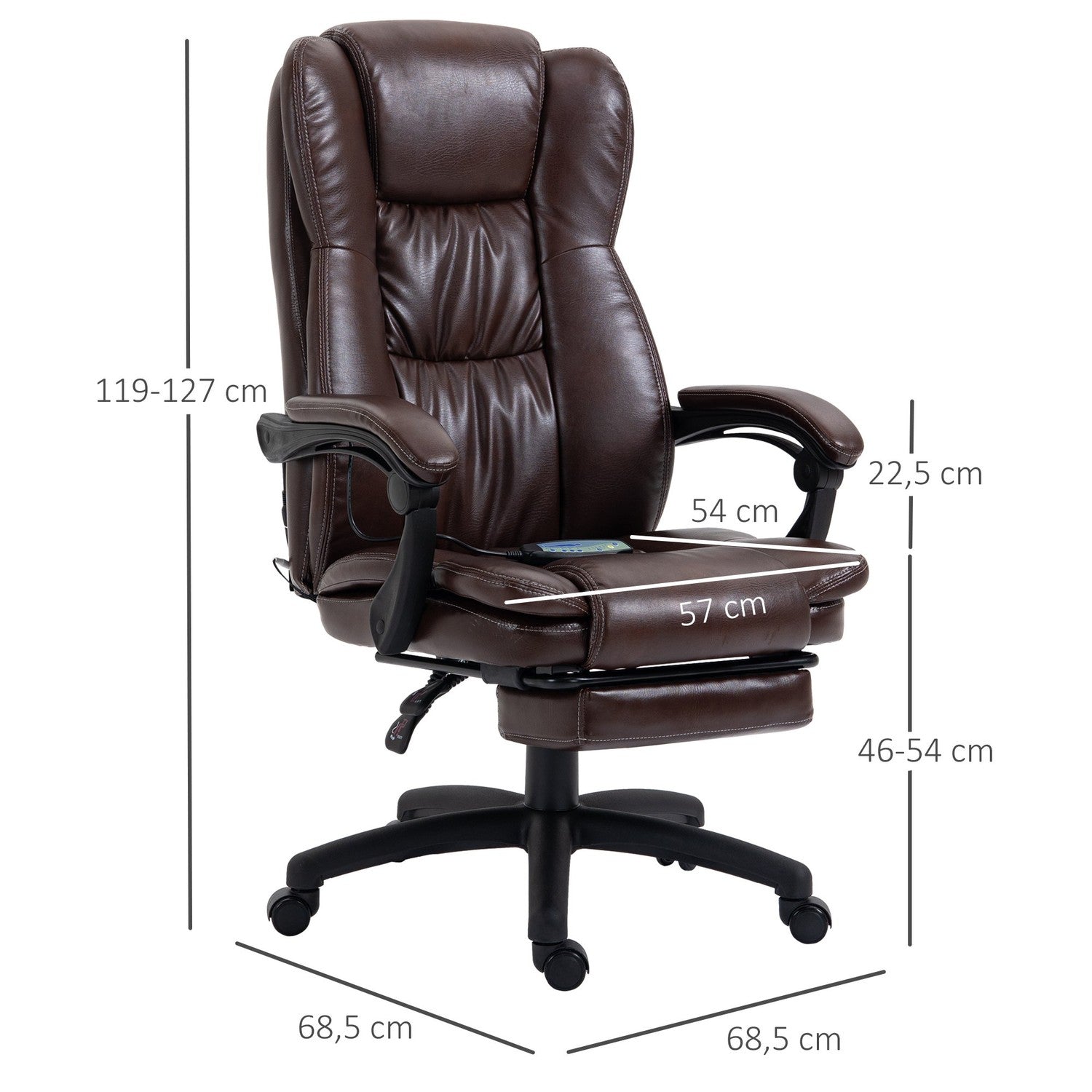 Ergonomisk kontorsstol, lutande konstläder