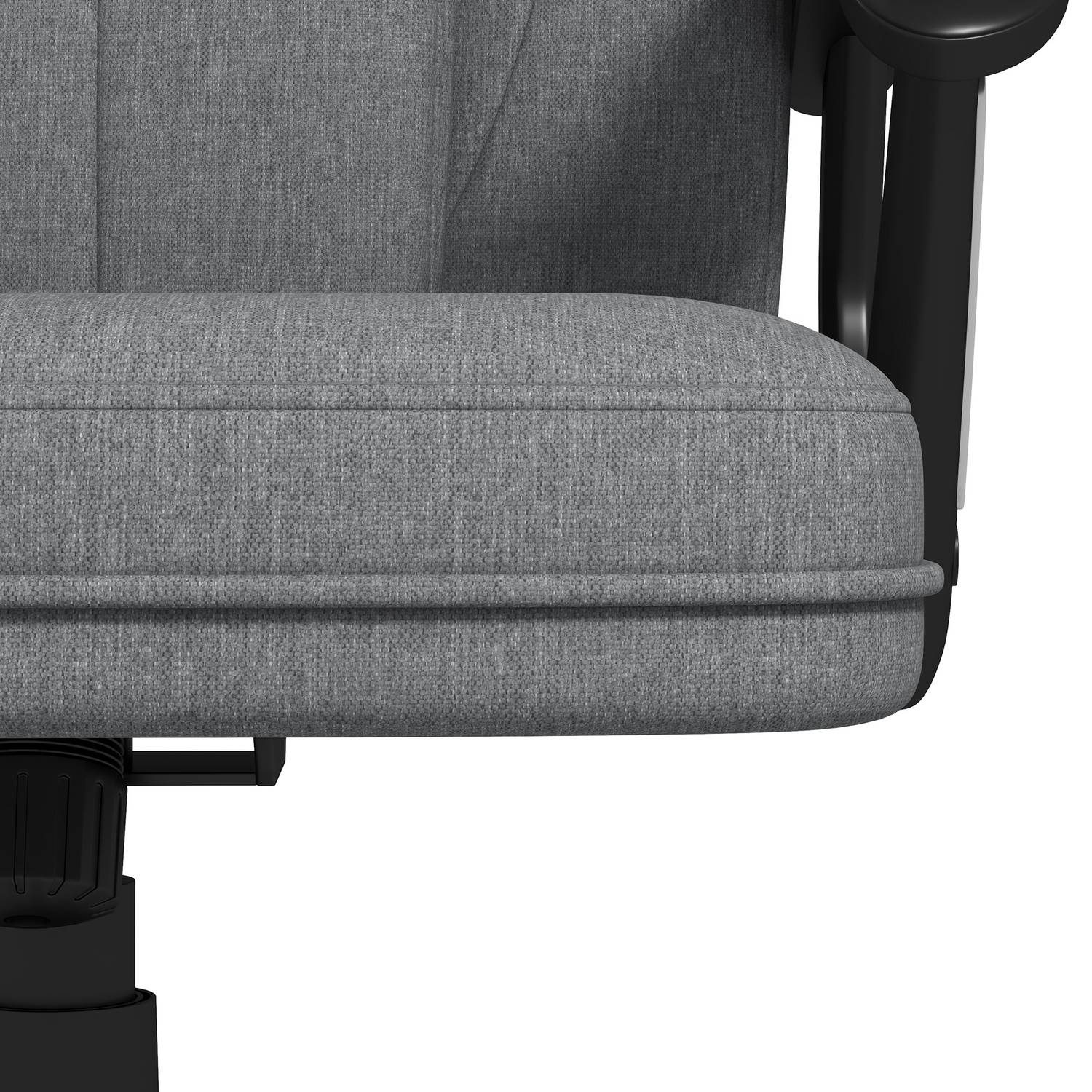 Ergonomisk kontorsstol – justerbar höjd, grått linne, nackstöd