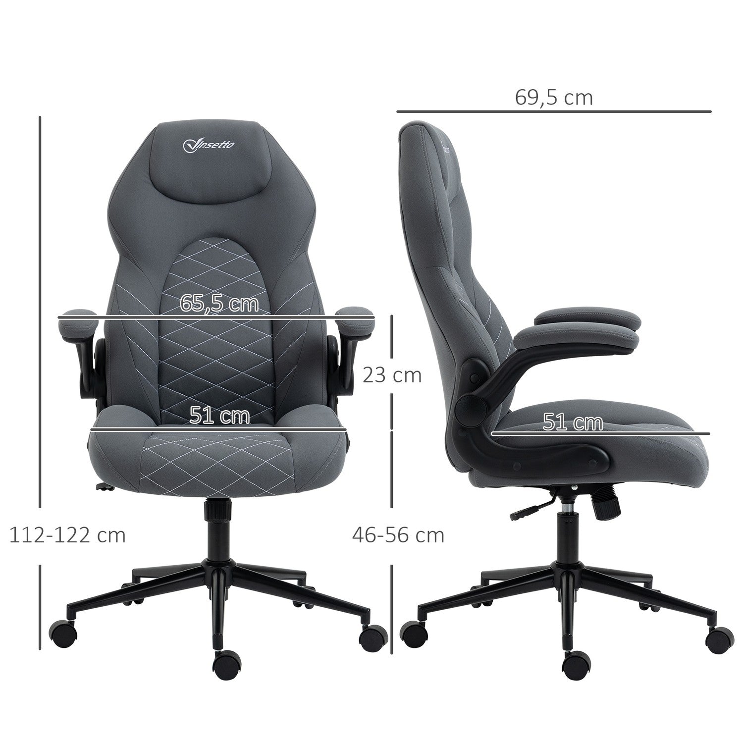 Ergonomisk kontorsstol, vridbar, justerbara armstöd