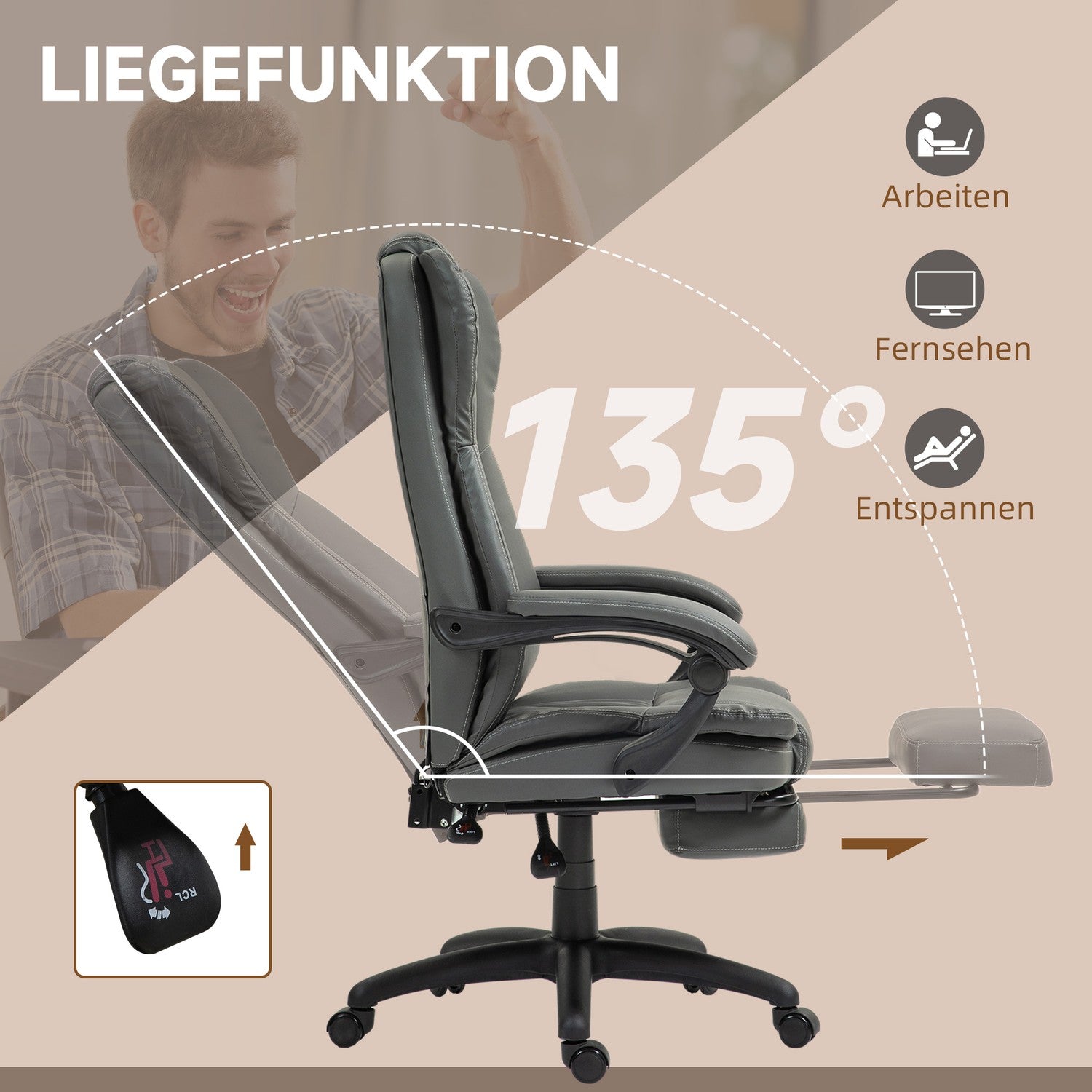 Ergonomisk kontorsstol med massage och vila
